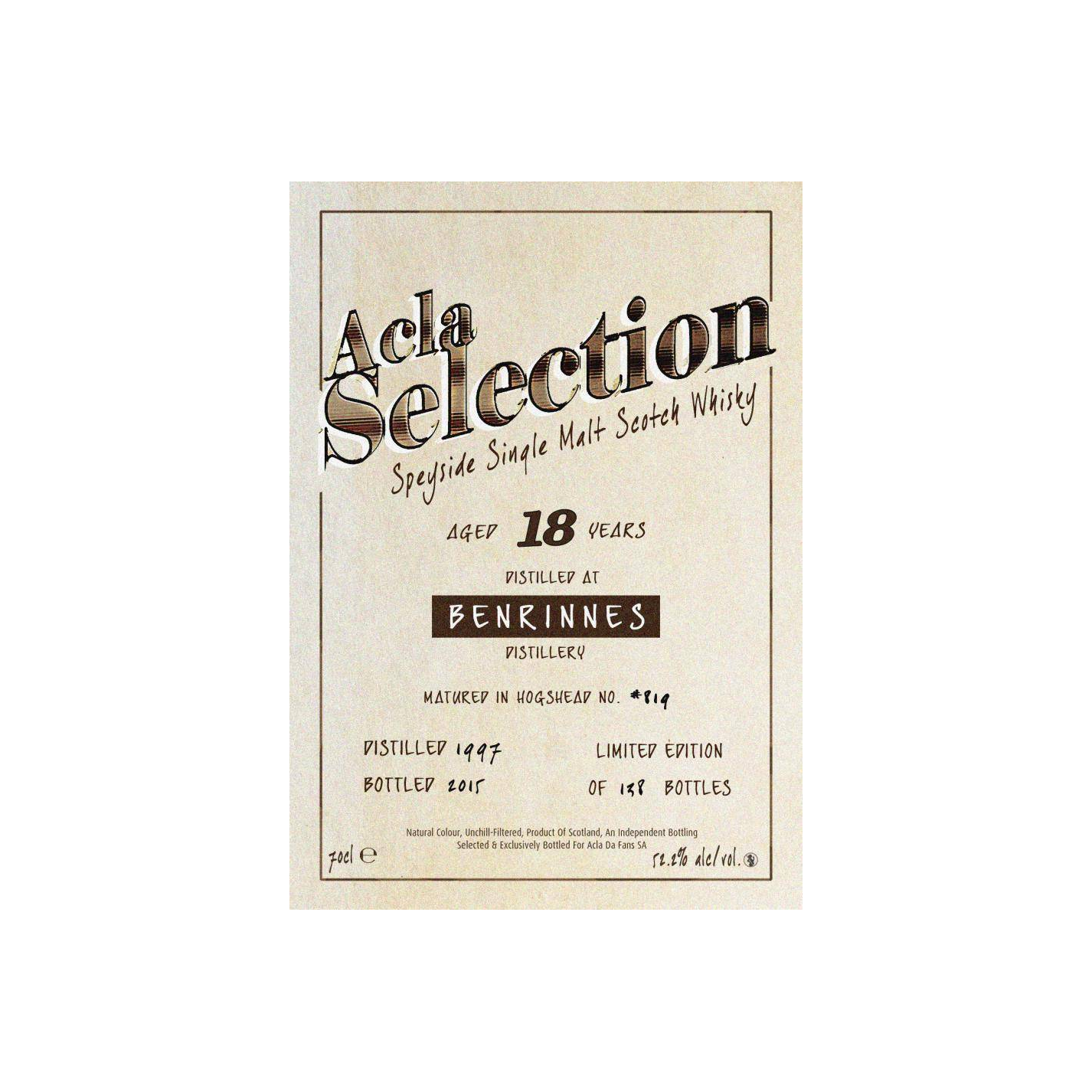 Benrinnes 1997 18 Years Single Malt Whisky 2