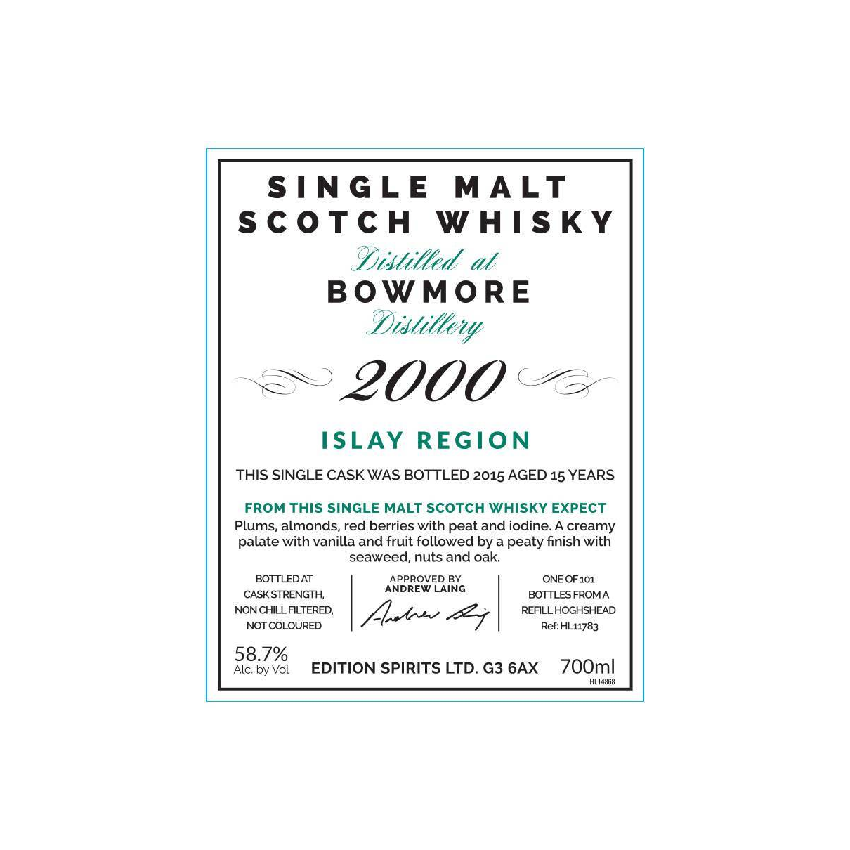 Bowmore The First Editions 2000 15 Years Single Malt Whisky