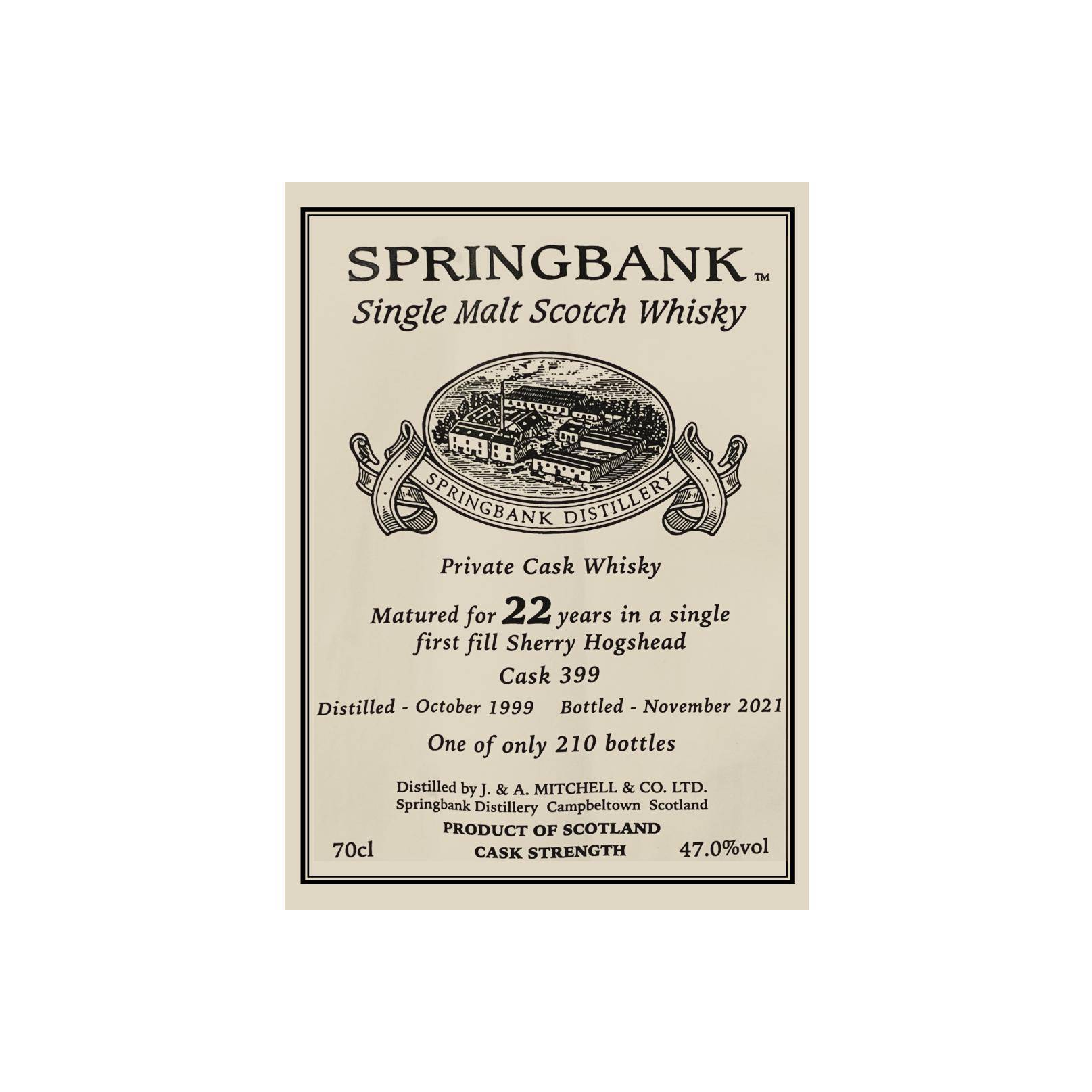 Springbank Private Bottling 1999 22 Years Single Malt Whisky 2
