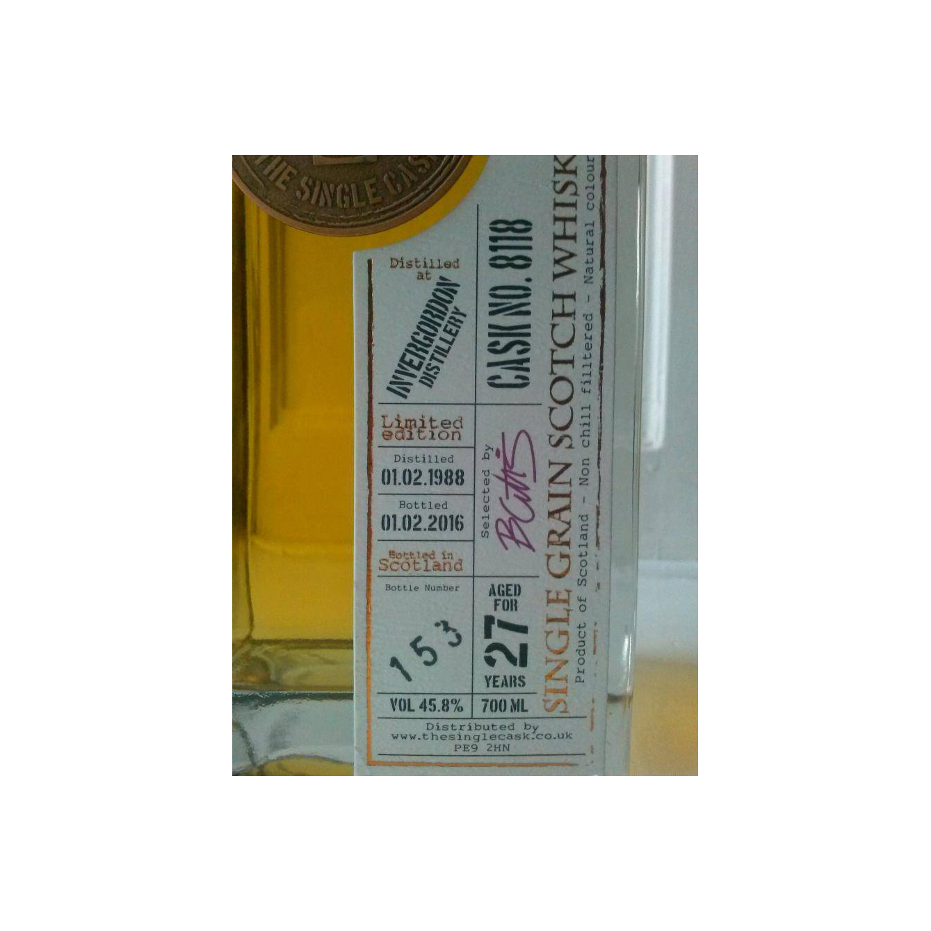 Invergordon 1988 27 Years Single Grain Whisky 2
