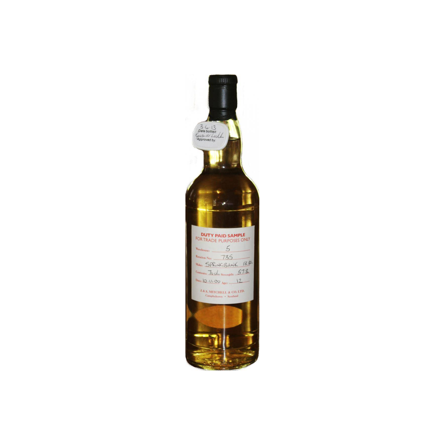 Springbank Duty Paid Sample - For Trade Purposes Only 2000 12 Years Single Malt Whisky