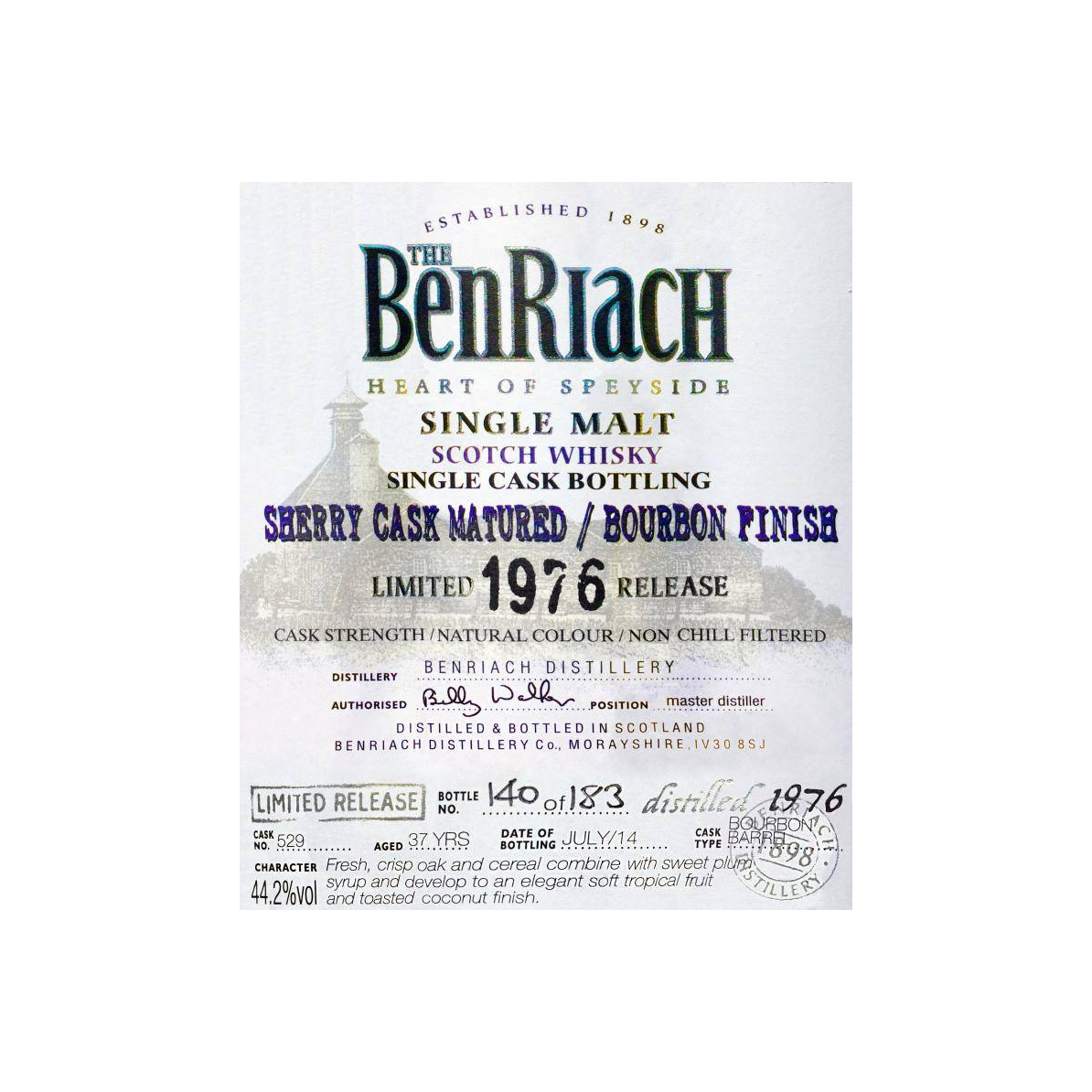 BenRiach 1976 37 Years Single Malt Whisky 2