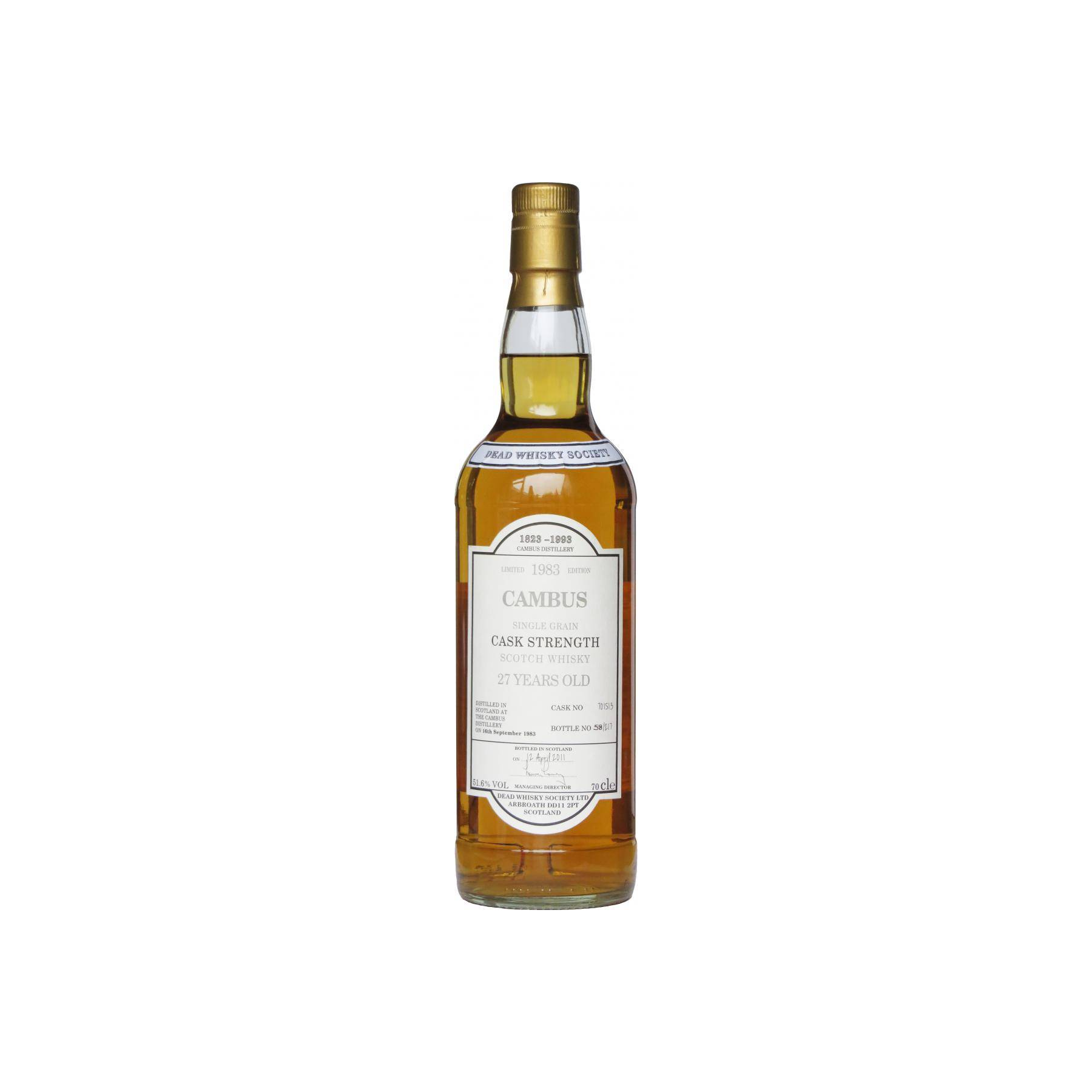 Cambus 1983 27 Years Single Grain Whisky