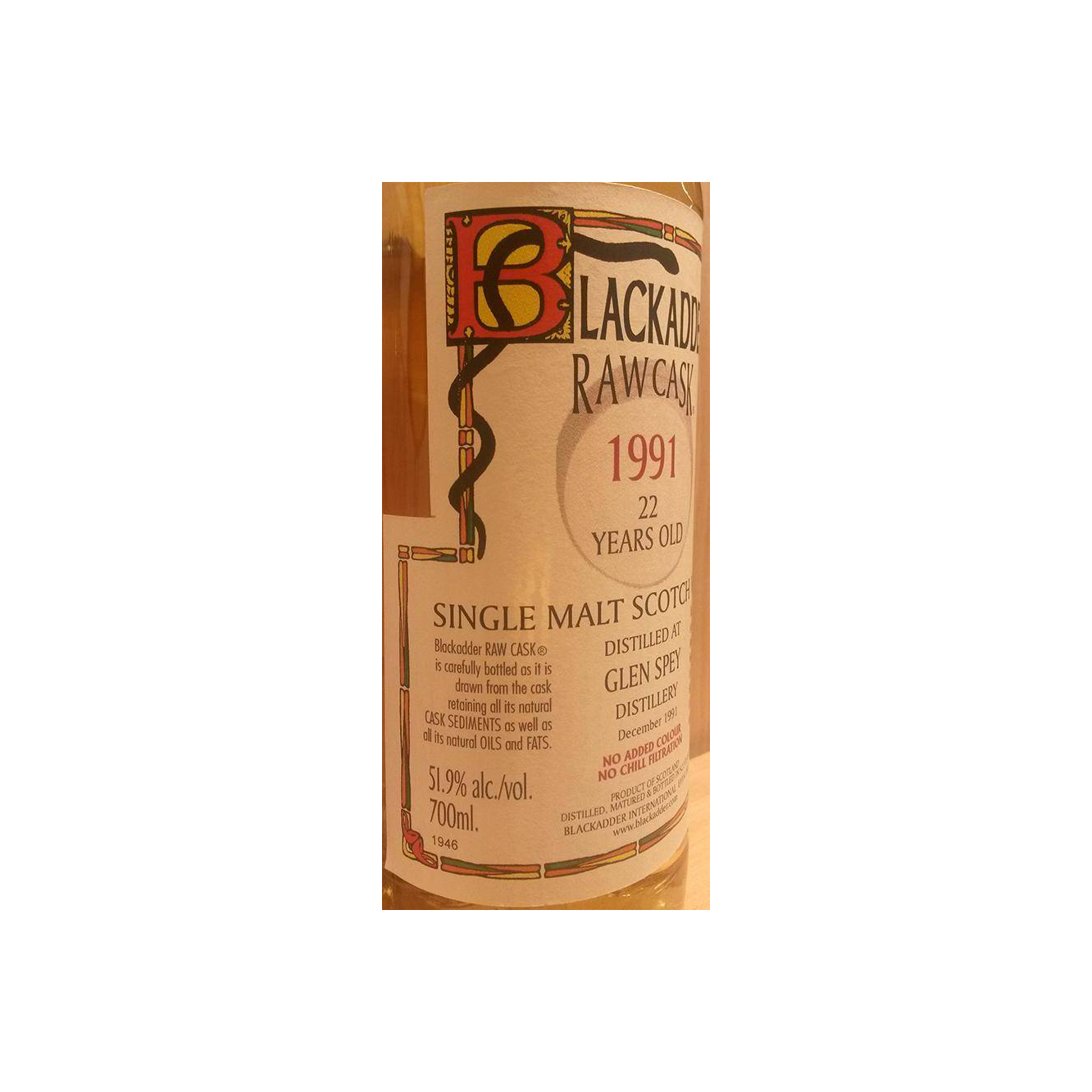 Glen Spey Raw Cask 1991 22 Years Single Malt Whisky 3
