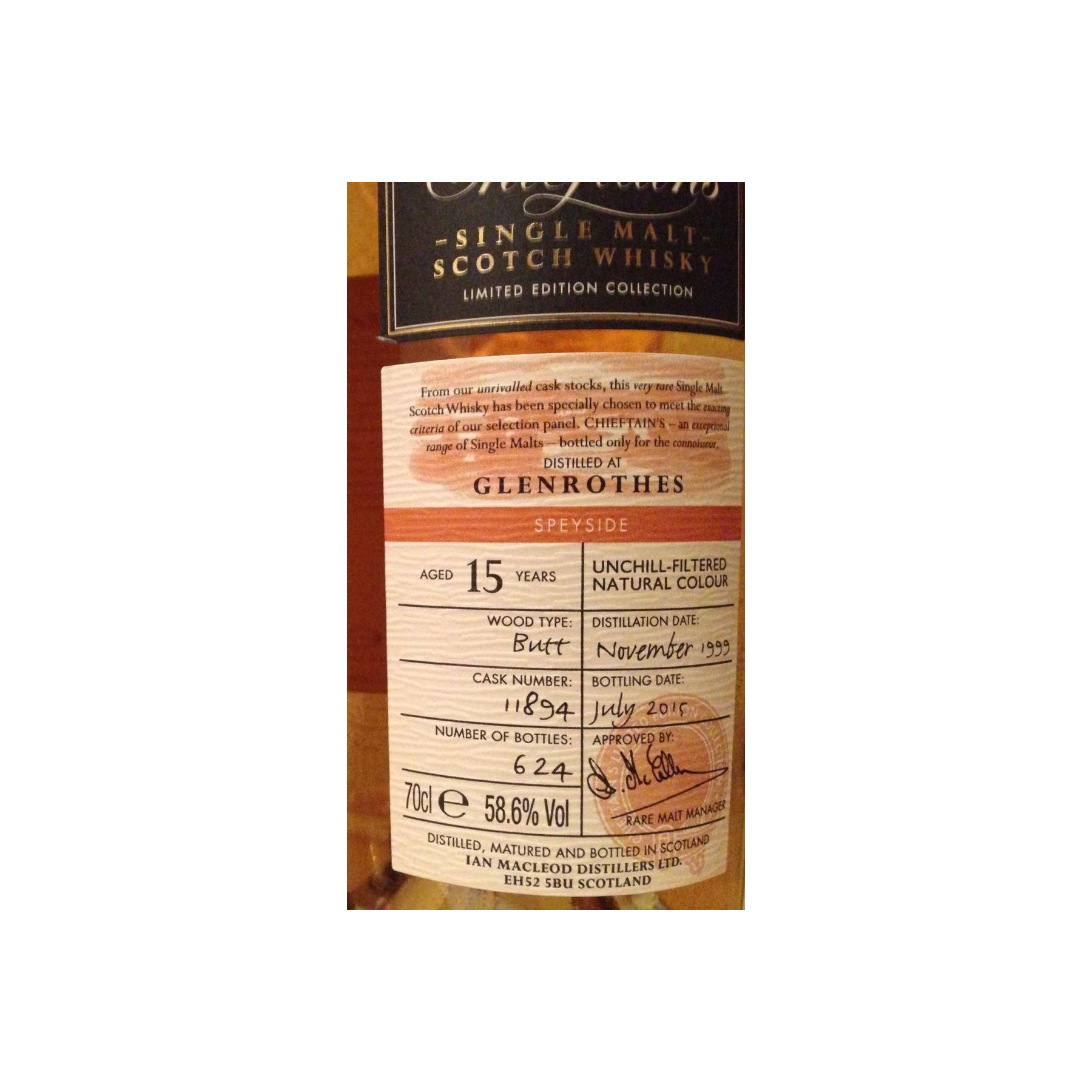 The Glenrothes 1999 15 Years Single Malt Whisky 3