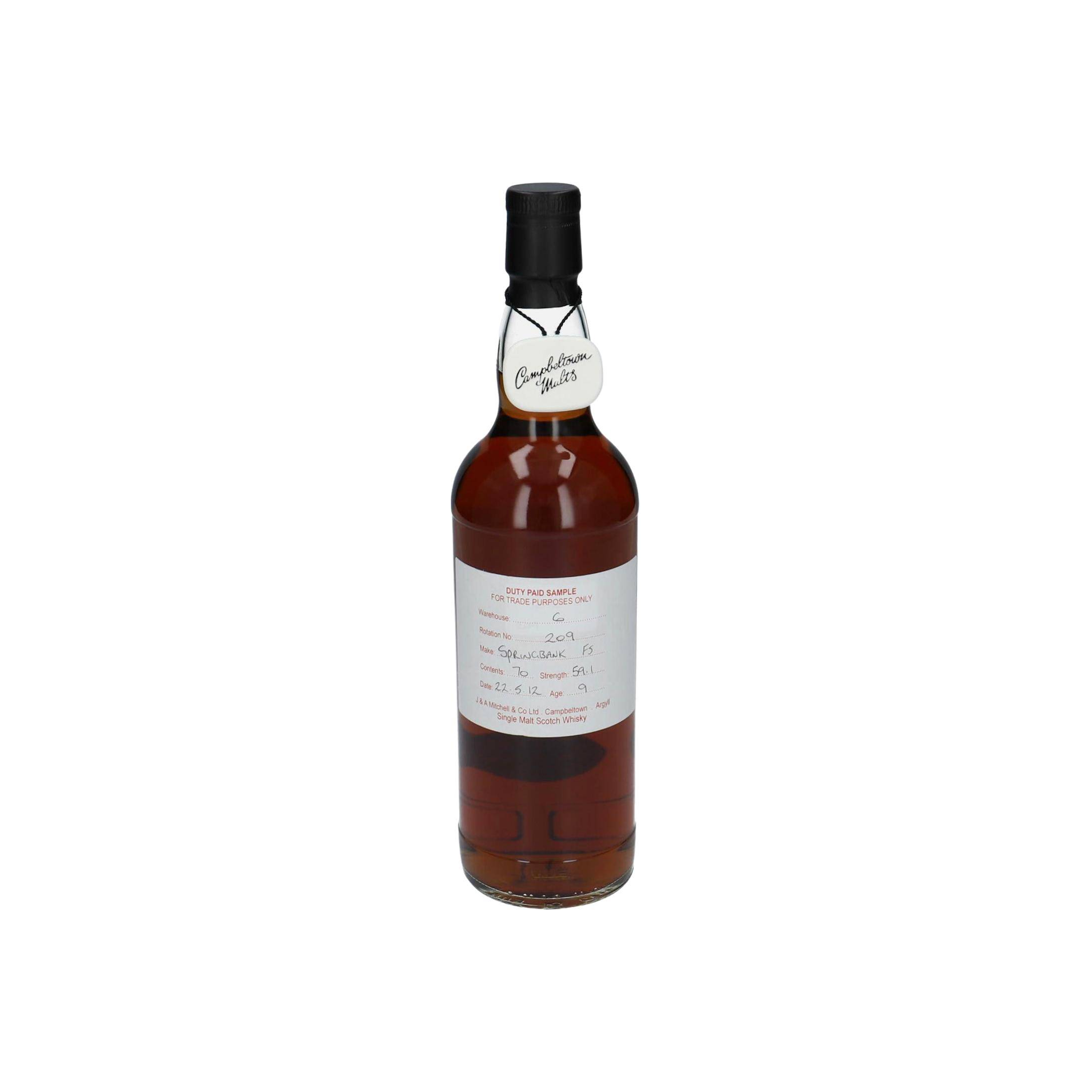 Springbank Duty Paid Sample - For Trade Purposes Only 2012 9 Years Single Malt Whisky