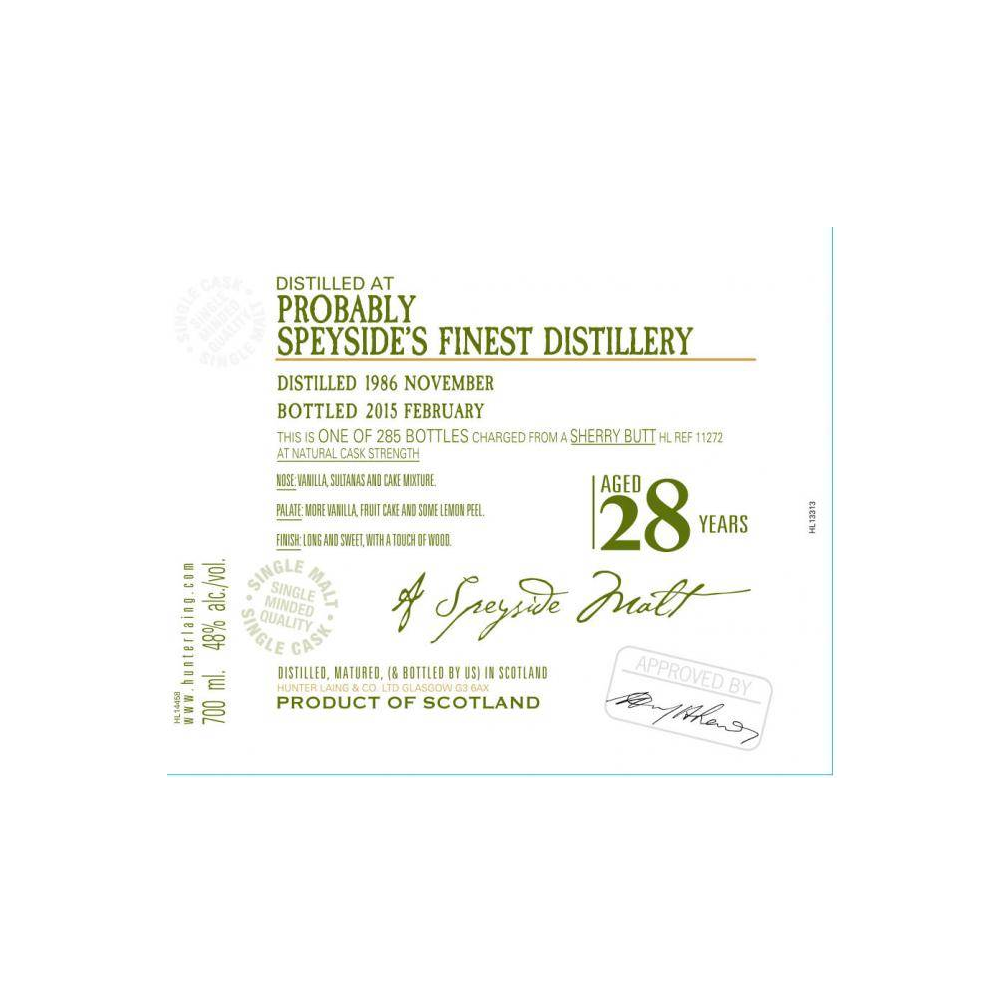 Probably Speyside's Finest 1986 HL 2