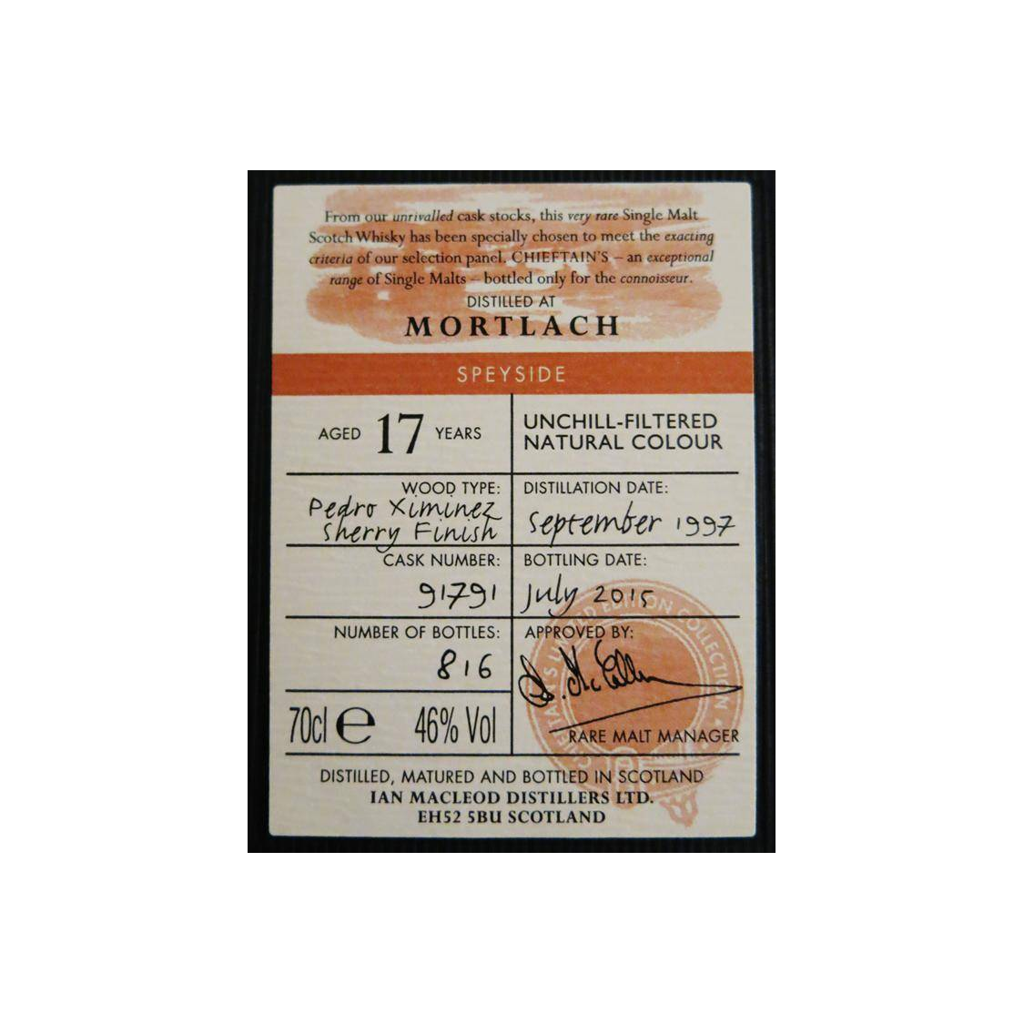 Mortlach 1997 17 Years Single Malt Whisky 2