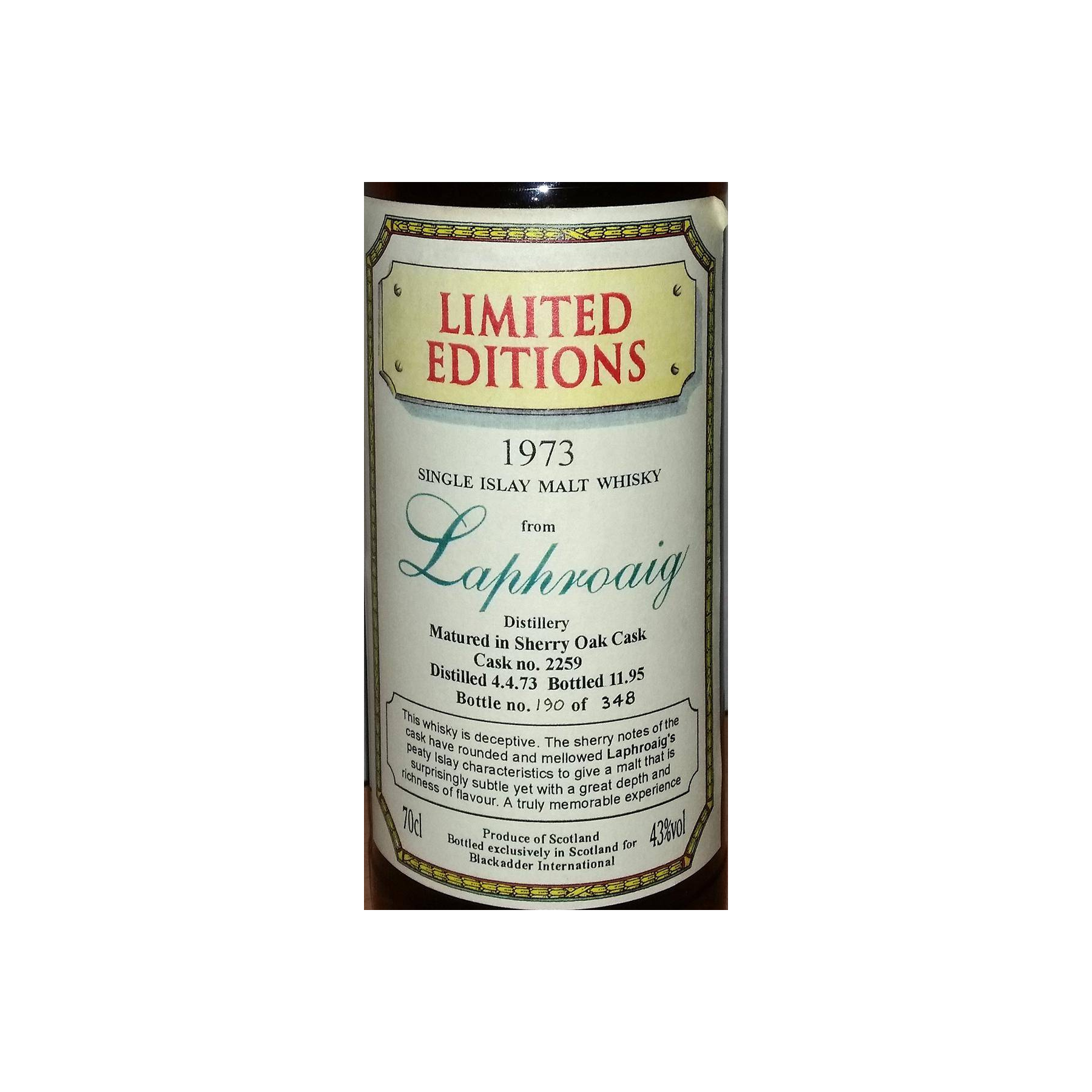 Laphroaig 1973 22 Years Single Malt Whisky 2