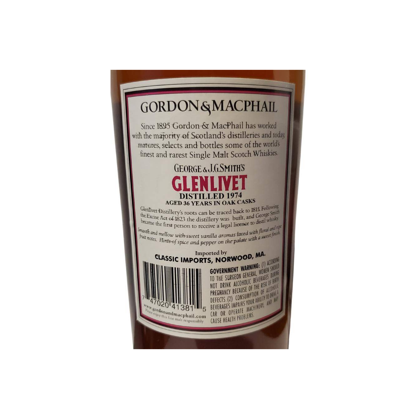 The Glenlivet 1974 36 Years Single Malt Whisky 2