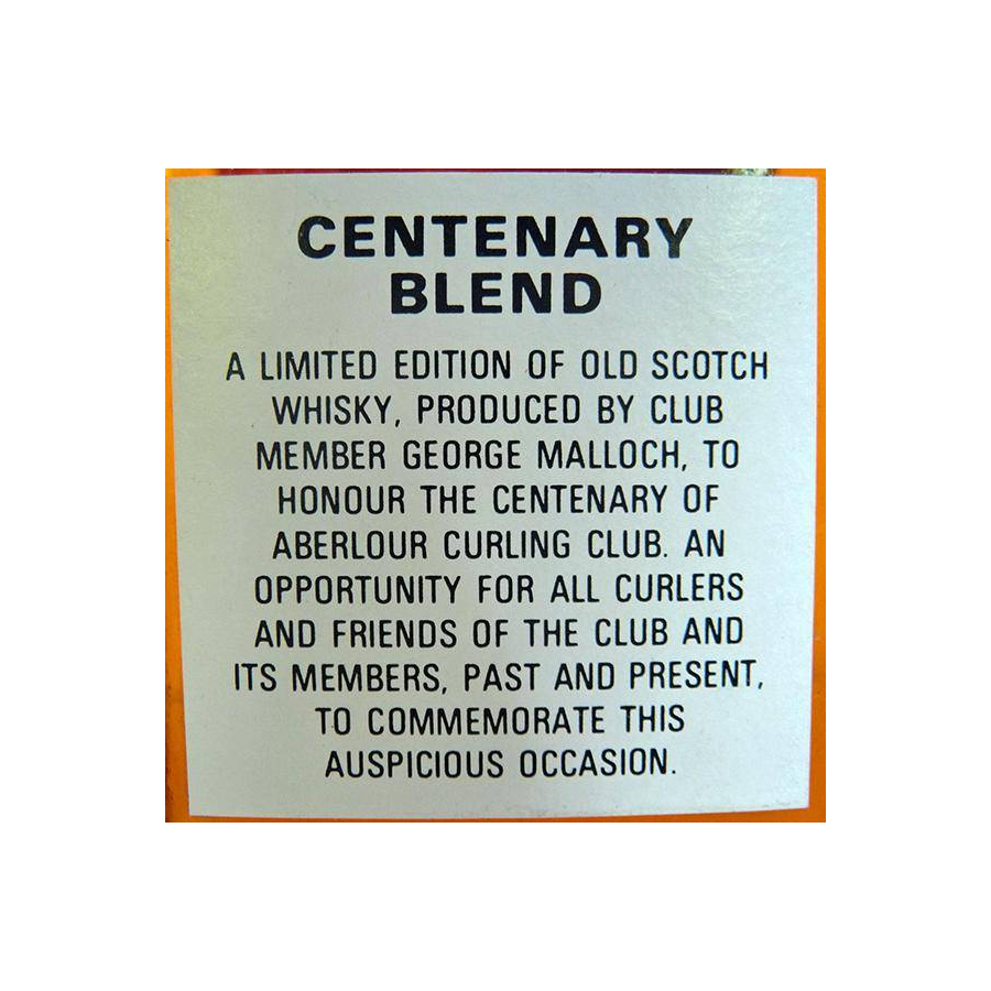 Centenary Blend 1885-1985 - Aberlour Curling Club 3