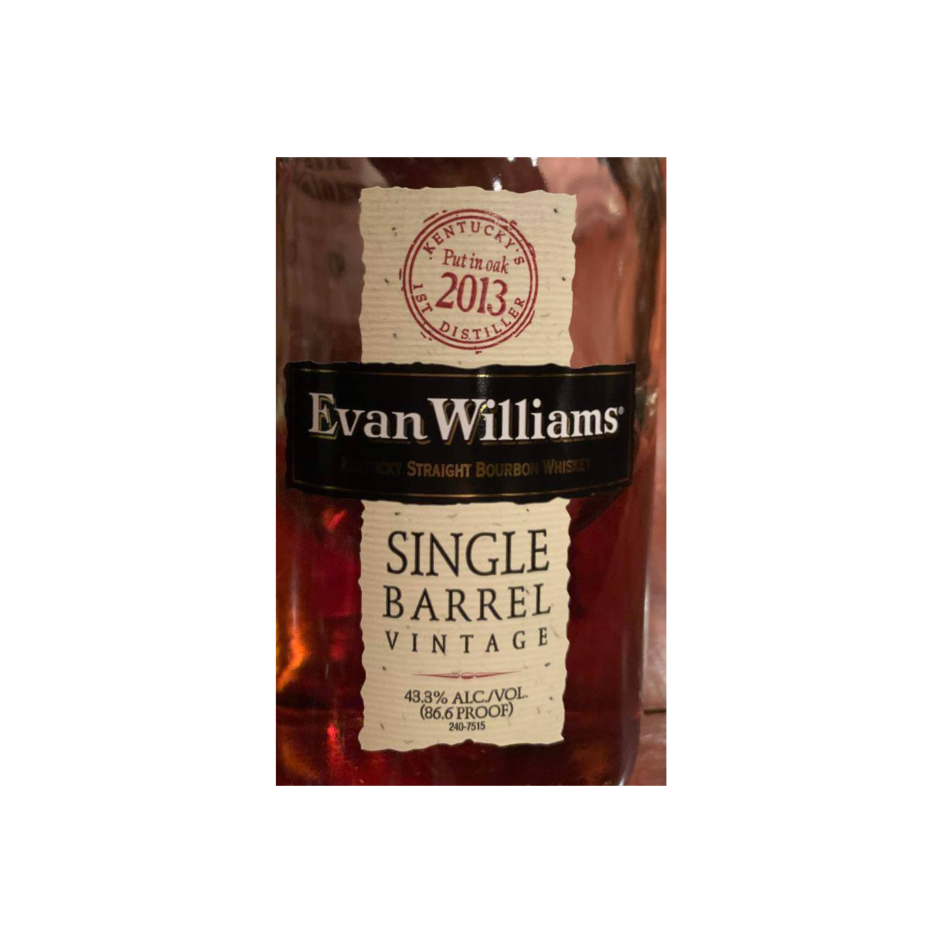 Evan Williams 2013 8 Years Bourbon Whisky