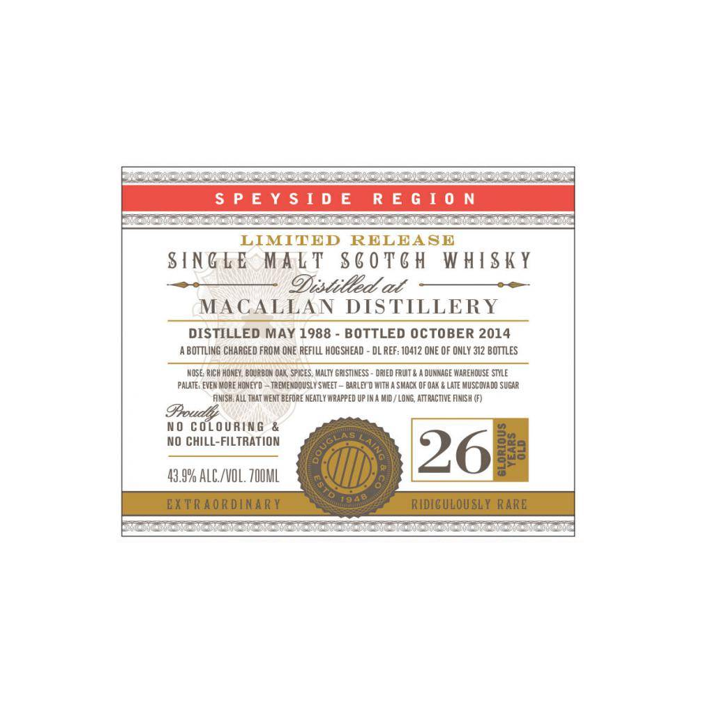 The Macallan 1988 26 Years Single Malt Whisky
