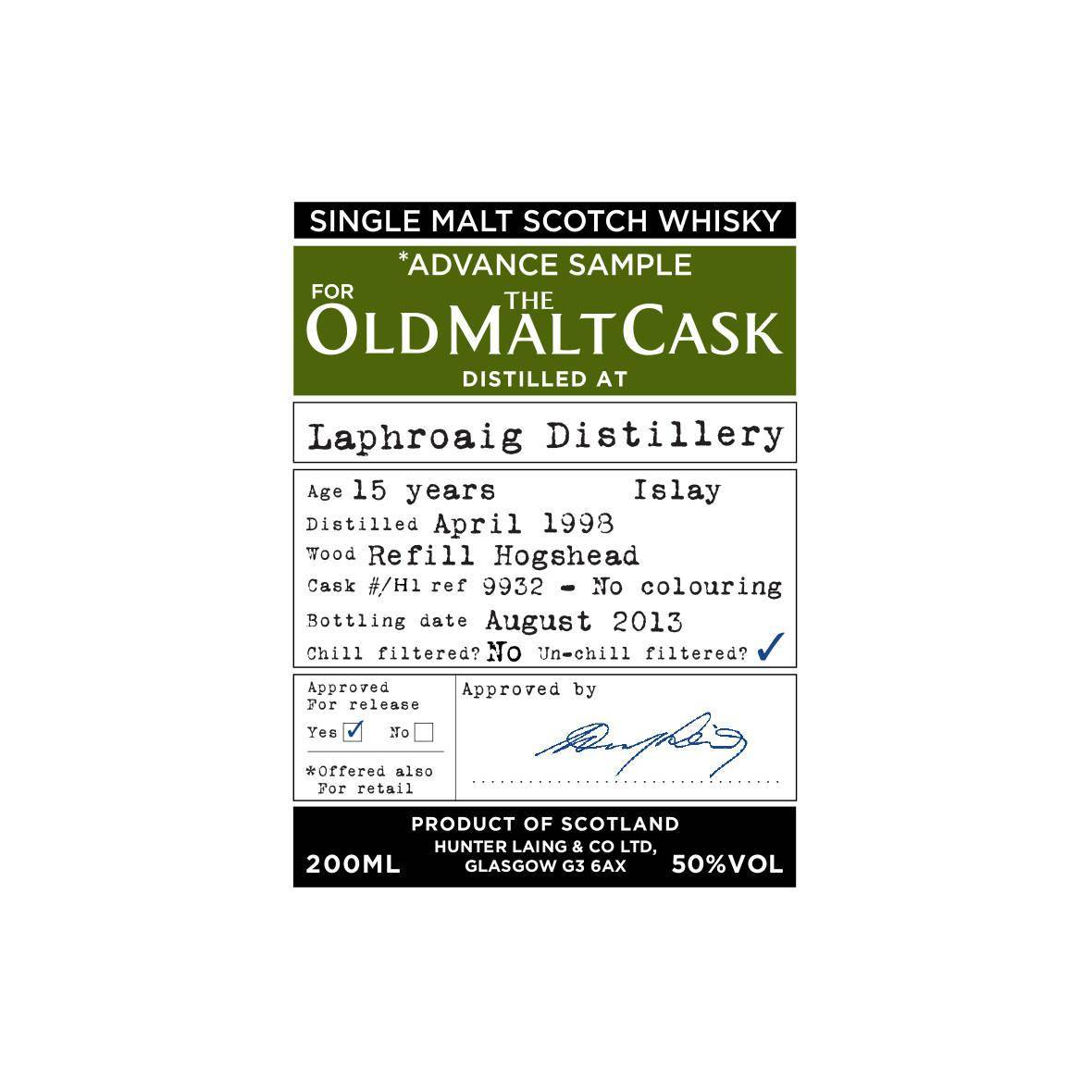 Laphroaig 1998 15 Years Single Malt Whisky 2
