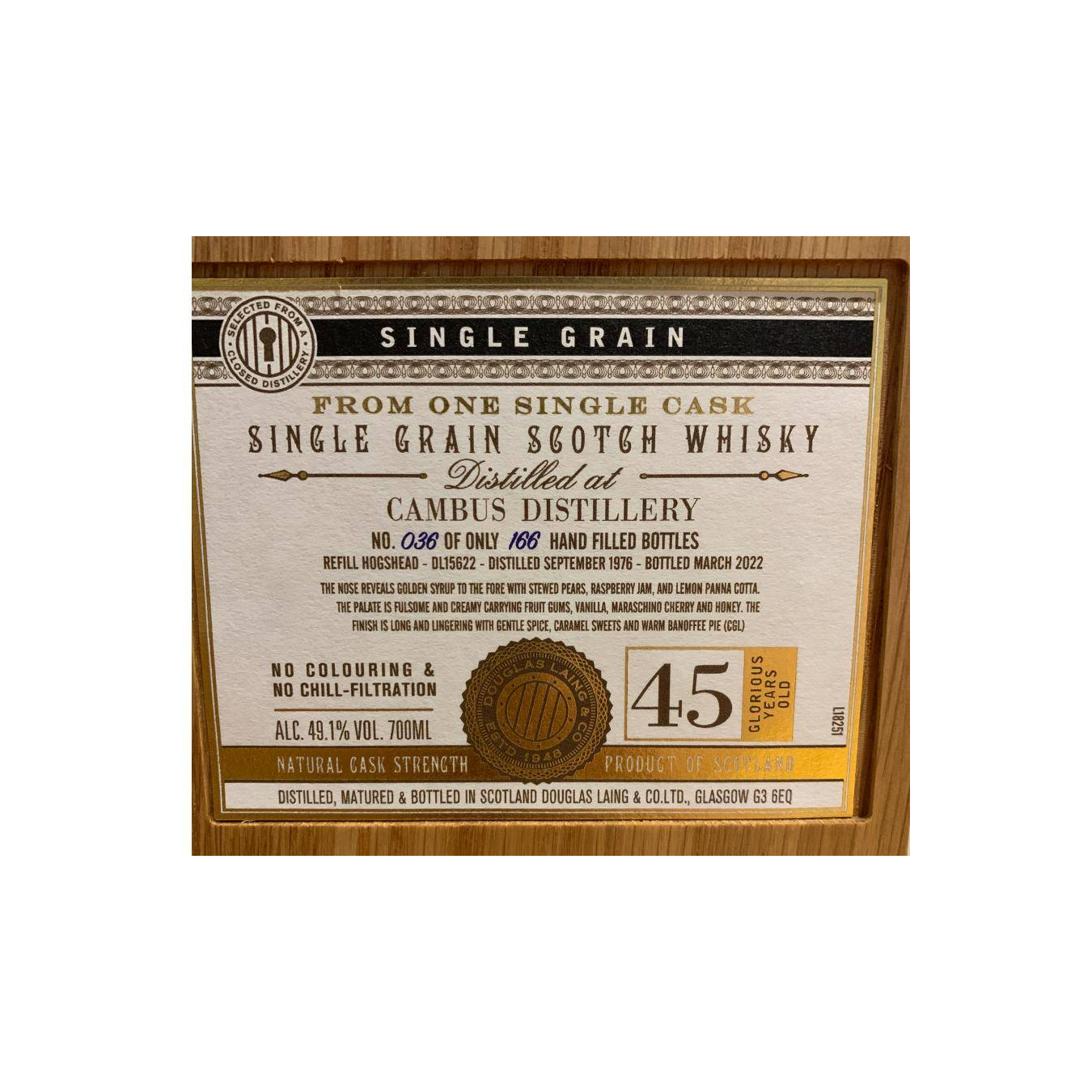 Cambus 1976 45 Years Single Grain Whisky 3