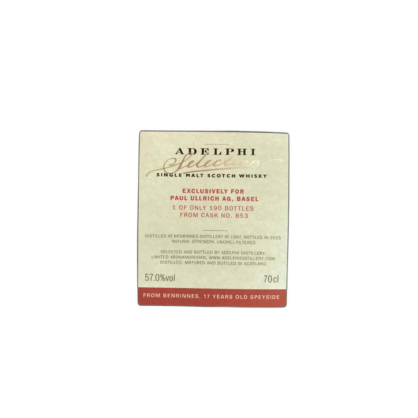Benrinnes Limited Edition 1997 17 Years Single Malt Whisky 2