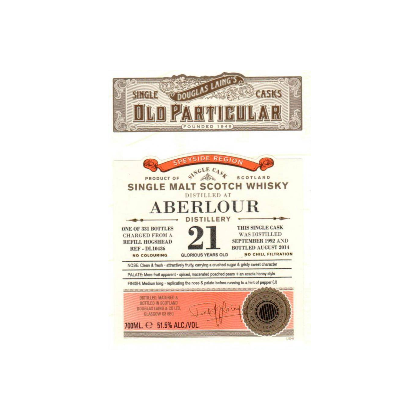 Aberlour Old Particular 1992 21 Years Single Malt Whisky 2