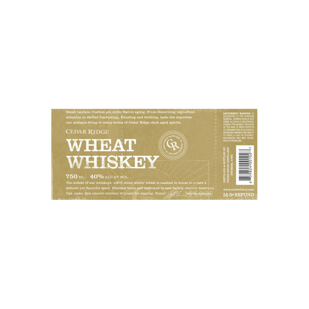 Cedar Ridge Wheat Whiskey 2
