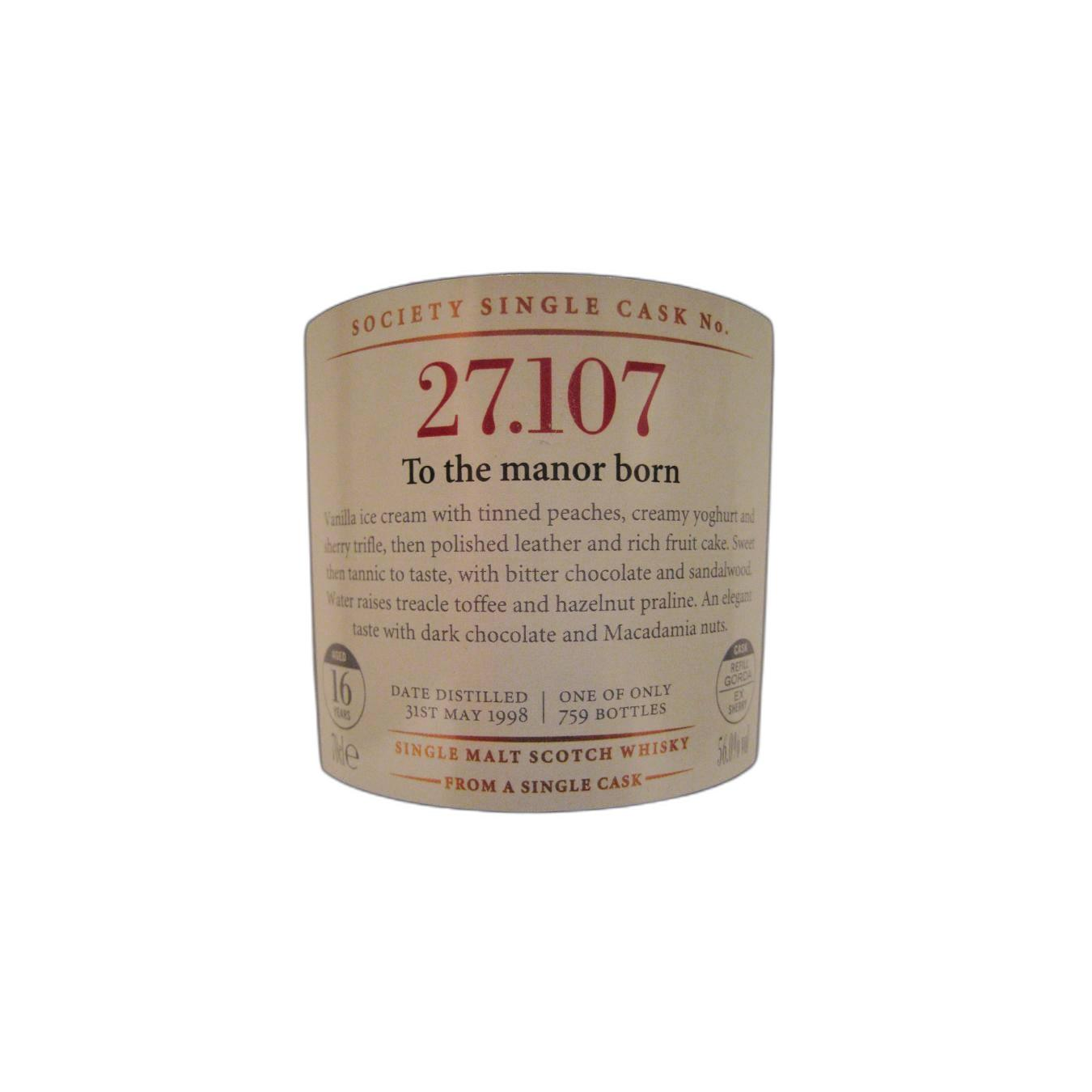 The Scotch Malt Whisky Society 1998 16 Years Single Malt Whisky 2
