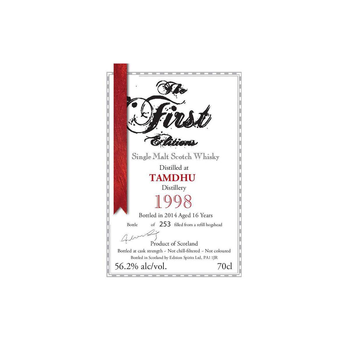 Tamdhu The First Editions 1998 16 Years Single Malt Whisky