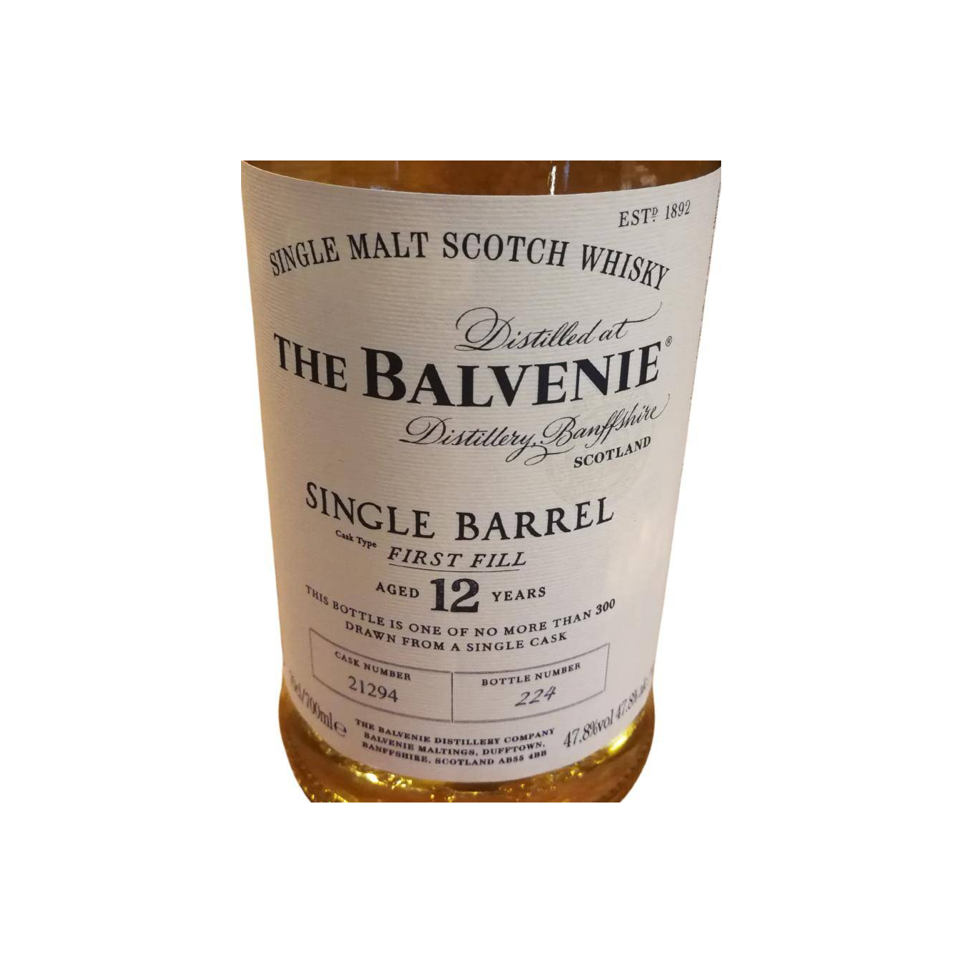 The Balvenie Single Cask 12 Years Single Malt Whisky