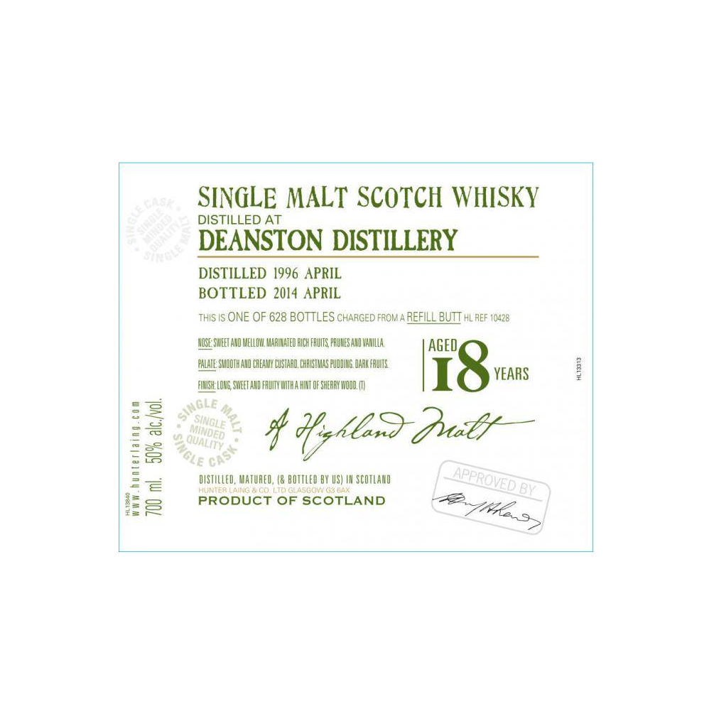 Deanston Old Malt Cask 1996 18 Years Single Malt Whisky