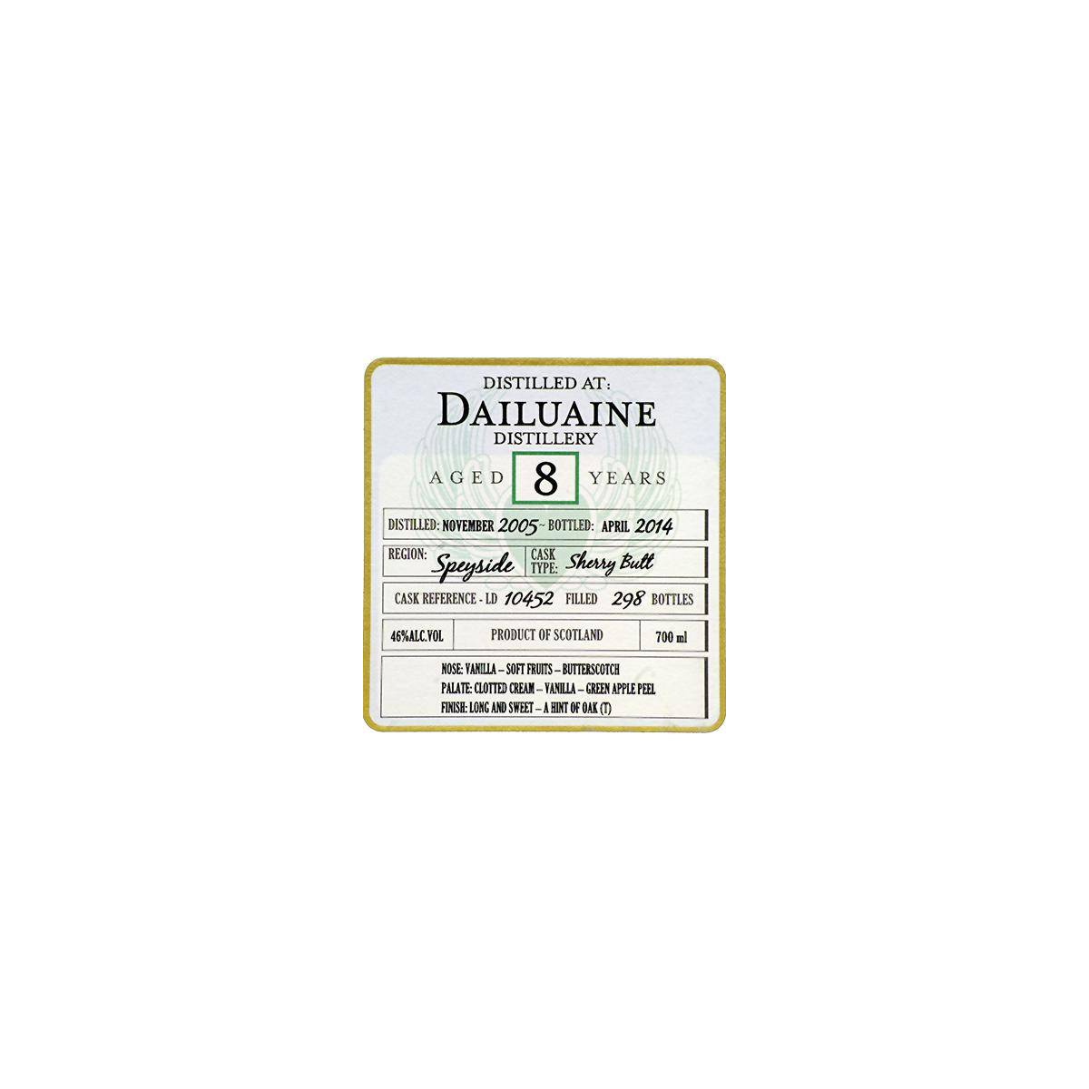Dailuaine 2005 8 Years Single Malt Whisky 2