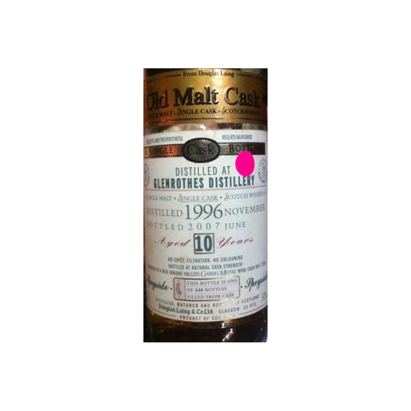 The Glenrothes Old Malt Cask 1996 10 Years Single Malt Whisky 2