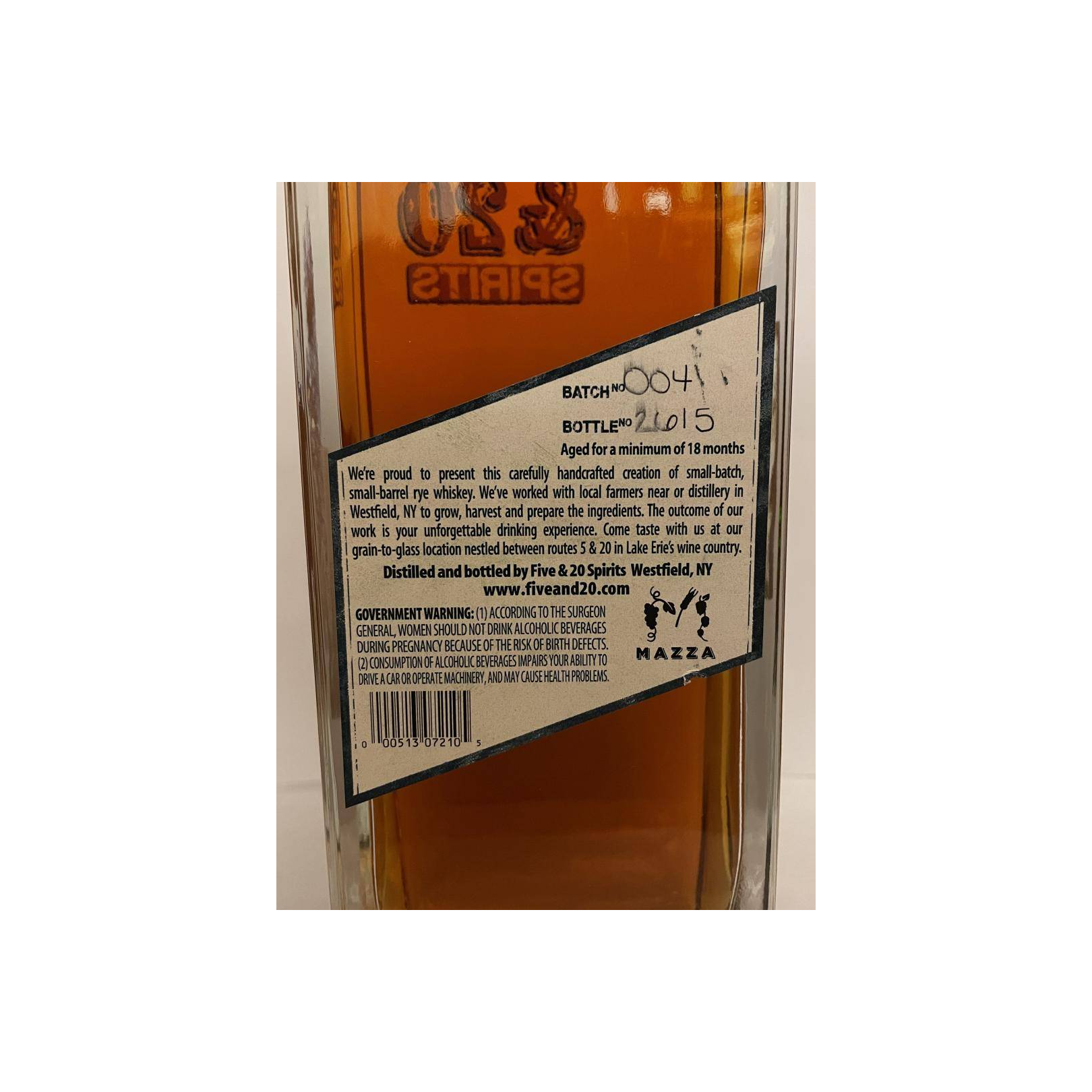 Five & 20 Spirits Rye Whiskey 2