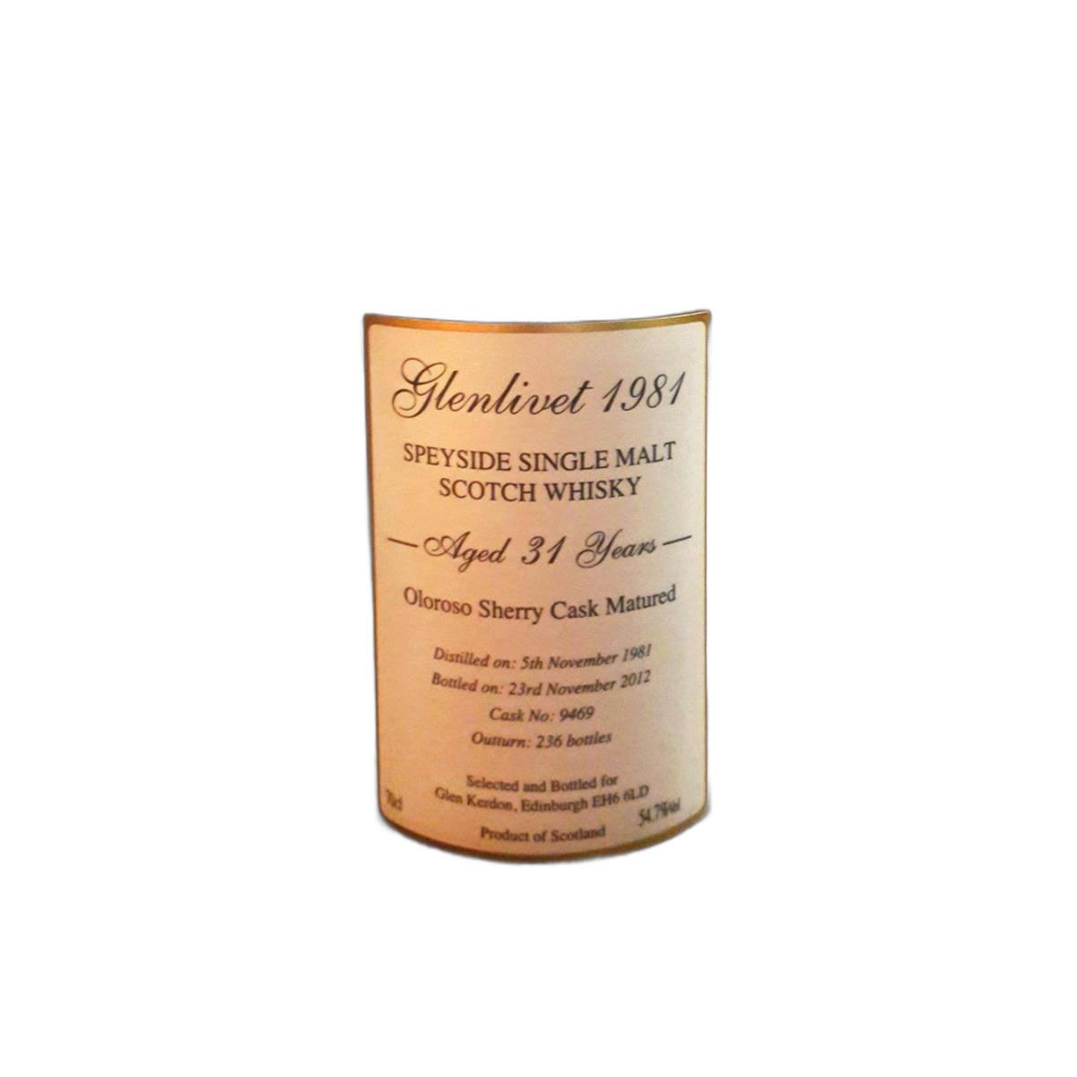 The Glenlivet 1981 31 Years Single Malt Whisky