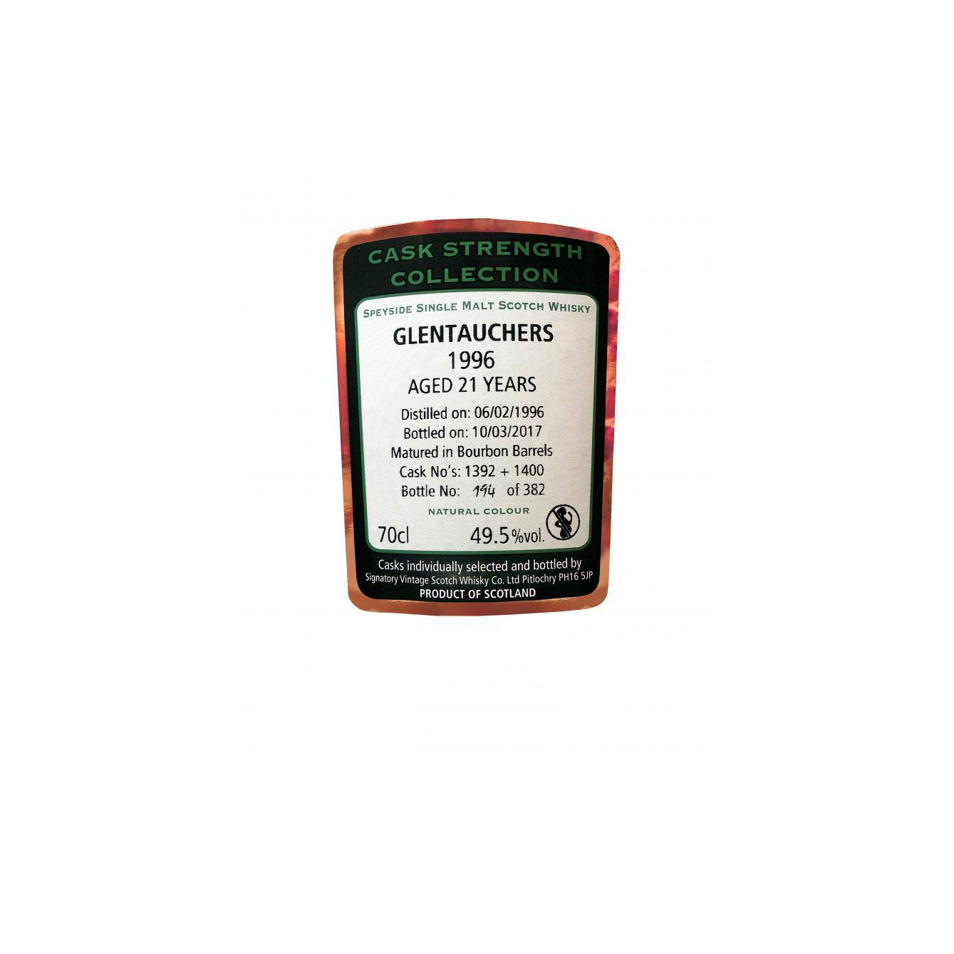 Glentauchers Cask Strength Collection 1996 21 Years Single Malt Whisky 3