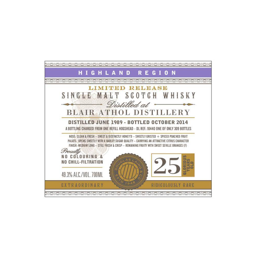 Blair Athol 1989 25 Years Single Malt Whisky