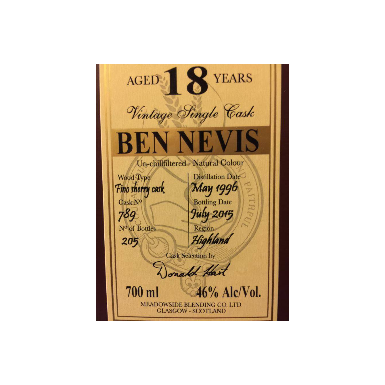 Ben Nevis 1996 18 Years Single Malt Whisky 2