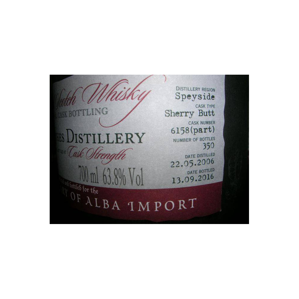 The Glenrothes Individual Cask Bottling 2006 10 Years Single Malt Whisky