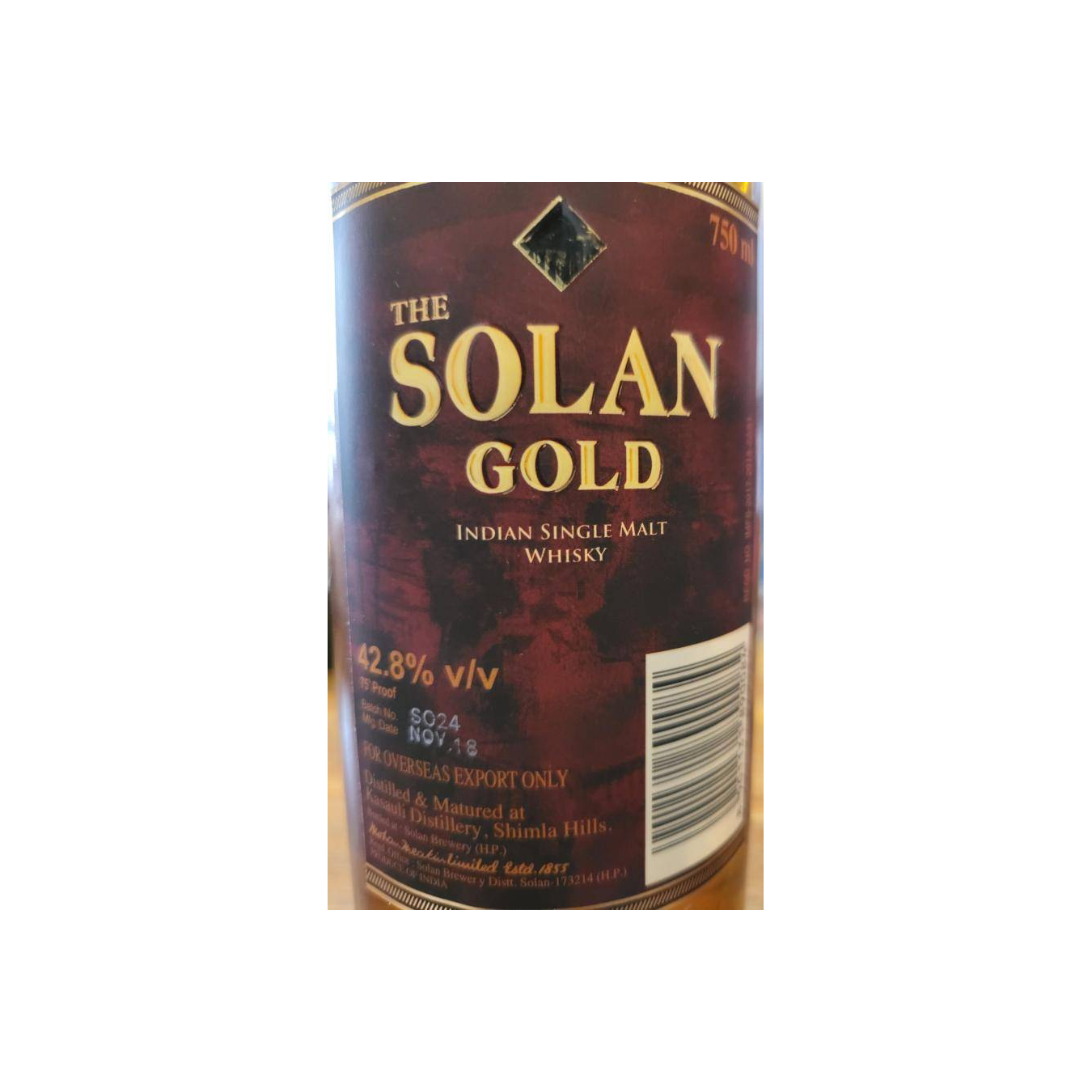 The Solan Gold Indian Single Malt Whisky 4