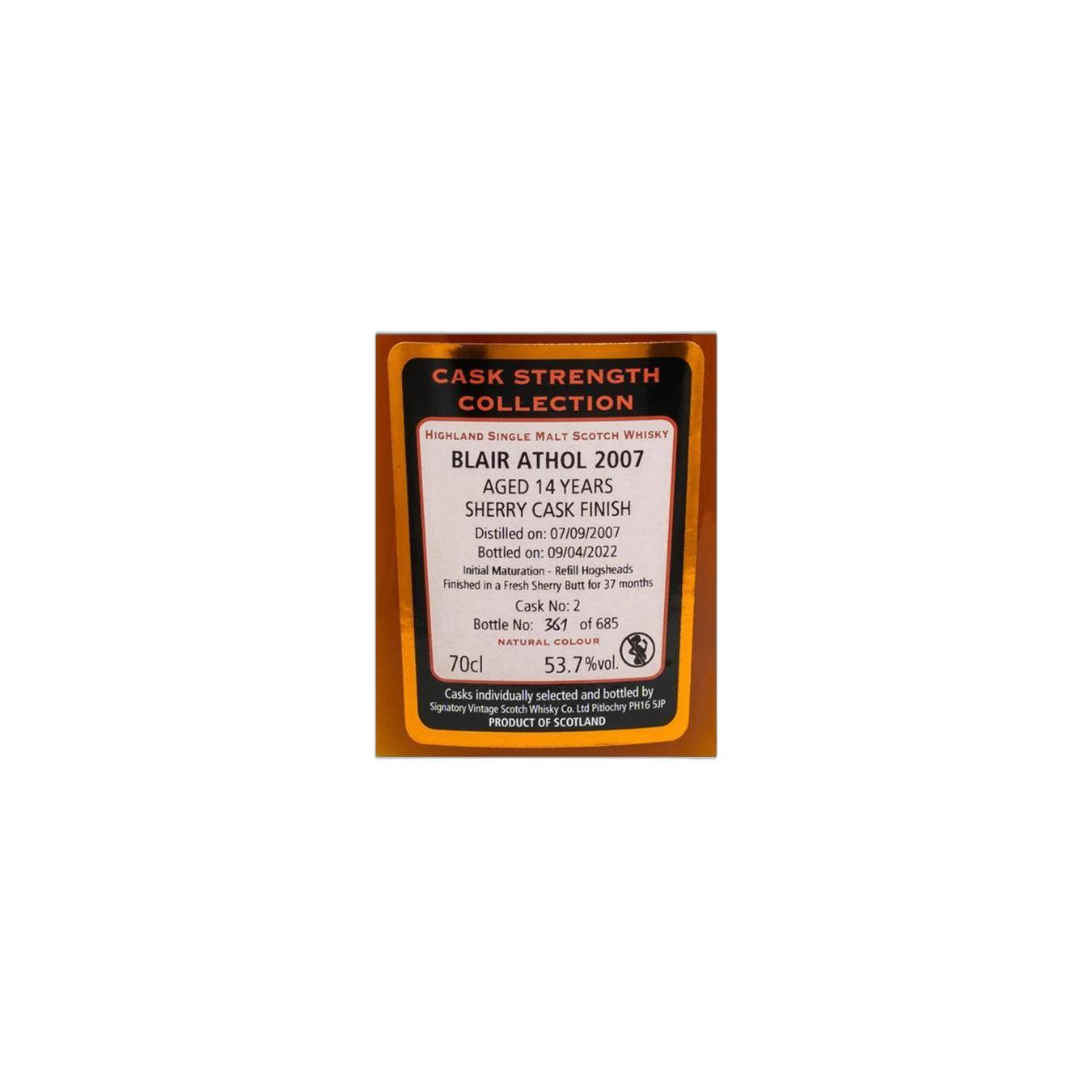 Blair Athol Cask Strength Collection 2007 14 Years Single Malt Whisky 3