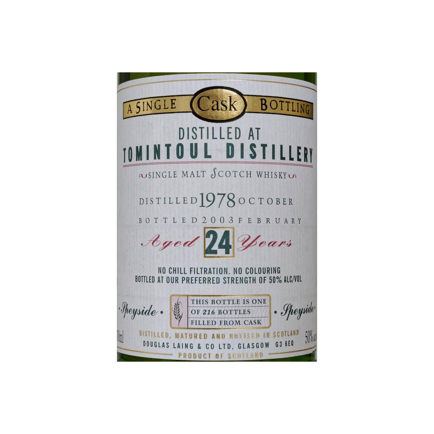 Tomintoul Old Malt Cask 1978 24 Years Single Malt Whisky