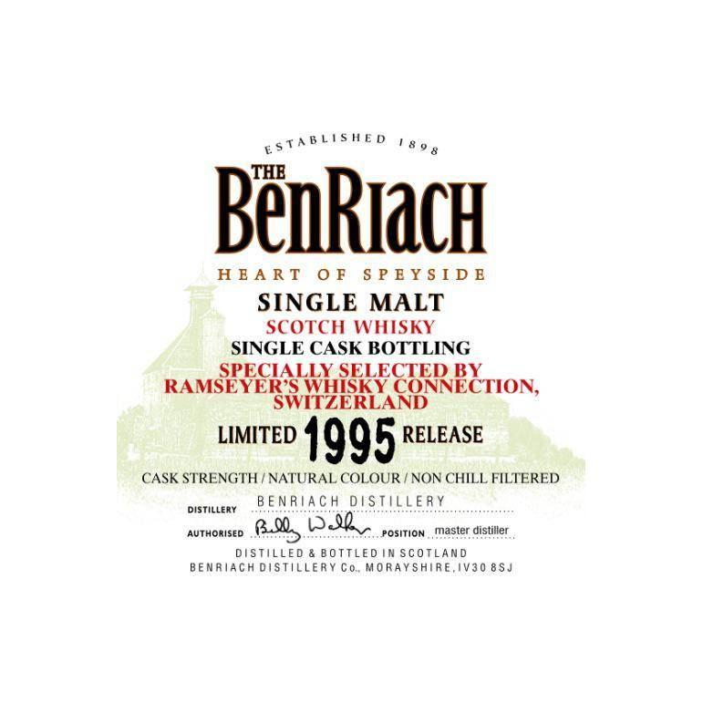 BenRiach Individual Cask Bottling 1995 19 Years Single Malt Whisky