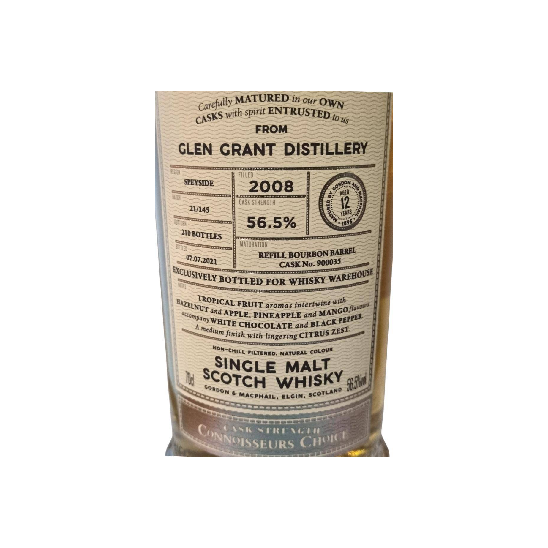 Glen Grant Connoisseurs Choice - Cask Strength 2008 12 Years Single Malt Whisky 2