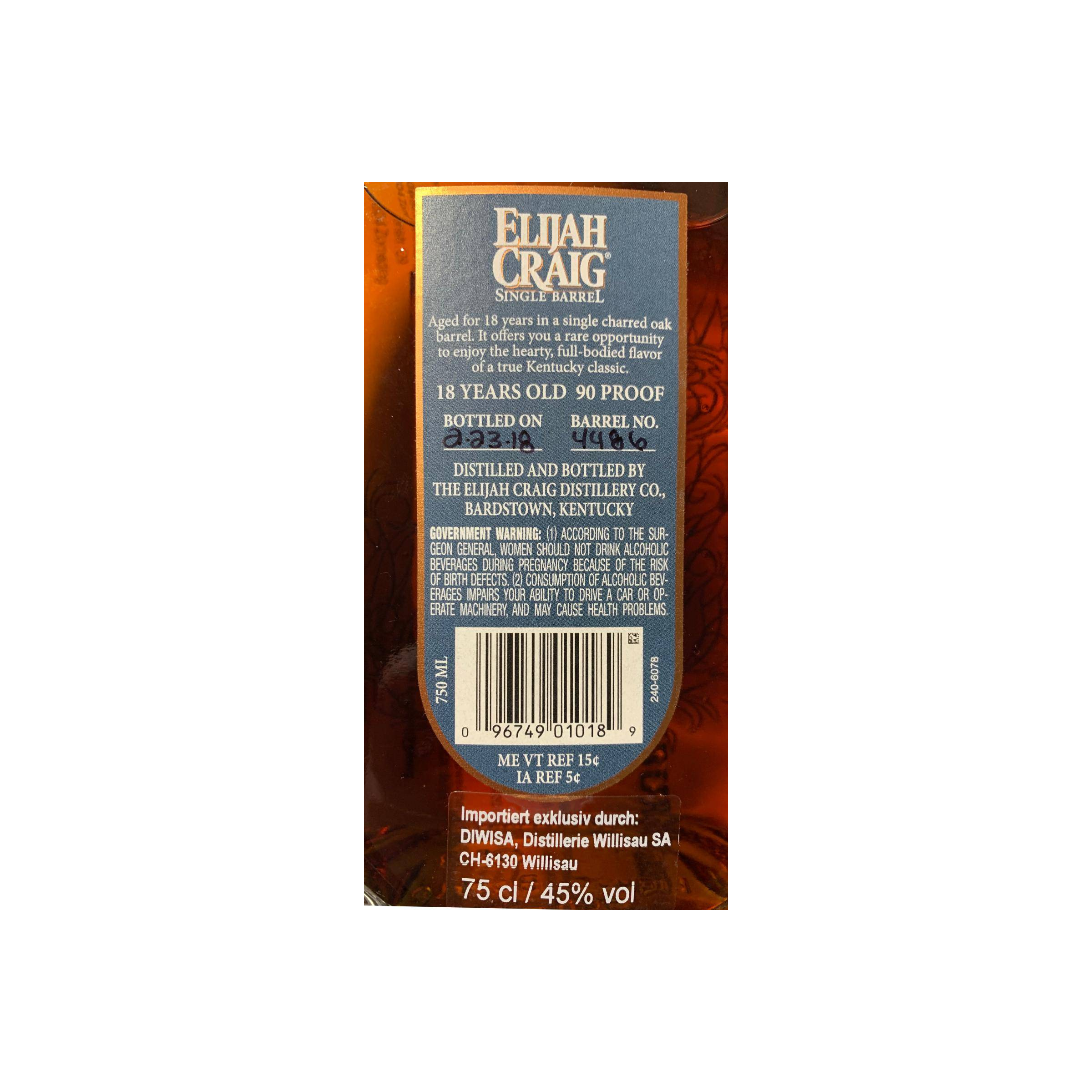 Elijah Craig Single Cask 18 Years Bourbon Whisky 3