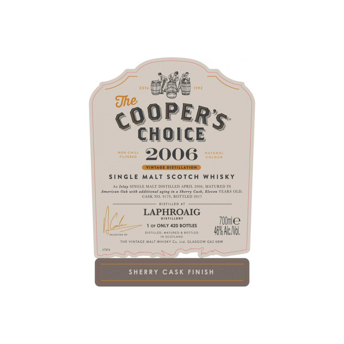Laphroaig The Cooper's Choice 2006 11 Years Single Malt Whisky 2
