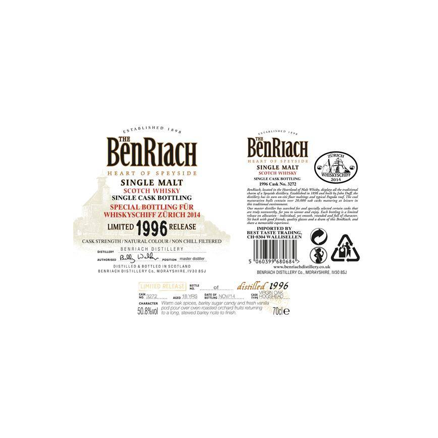 BenRiach Individual Cask Bottling 1996 18 Years Single Malt Whisky
