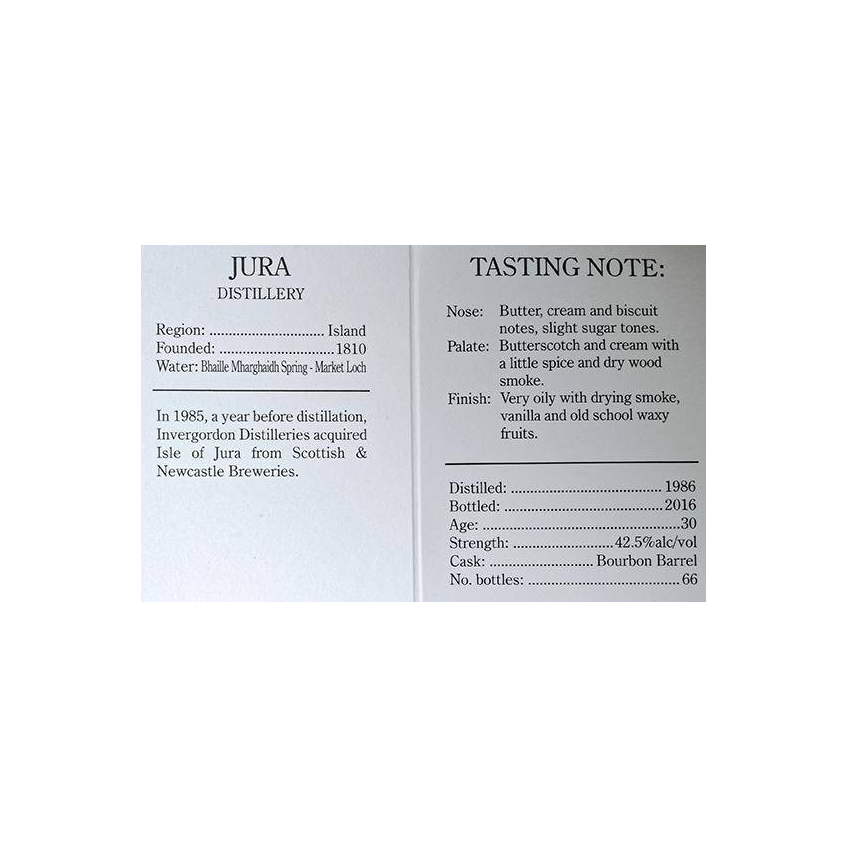 Jura Single Cask 1986 30 Years Single Malt Whisky 3