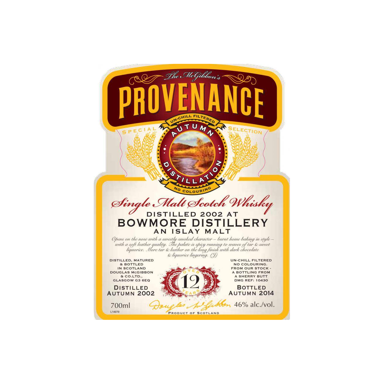 Bowmore McGibbon's Provenance 2002 12 Years Single Malt Whisky