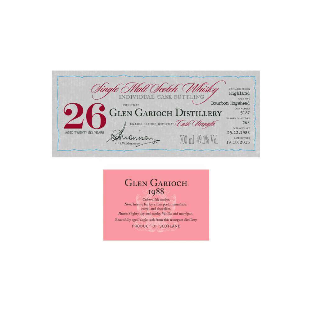 Glen Garioch Individual Cask Bottling 1988 26 Years Single Malt Whisky 3