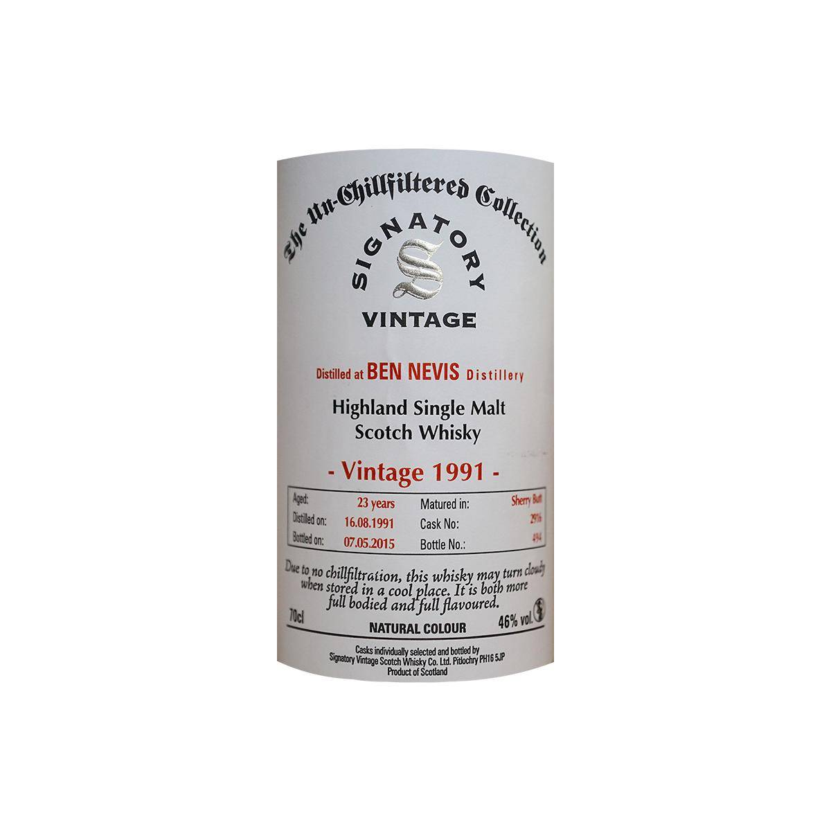 Ben Nevis The Un-Chillfiltered Collection 1991 23 Years Single Malt Whisky