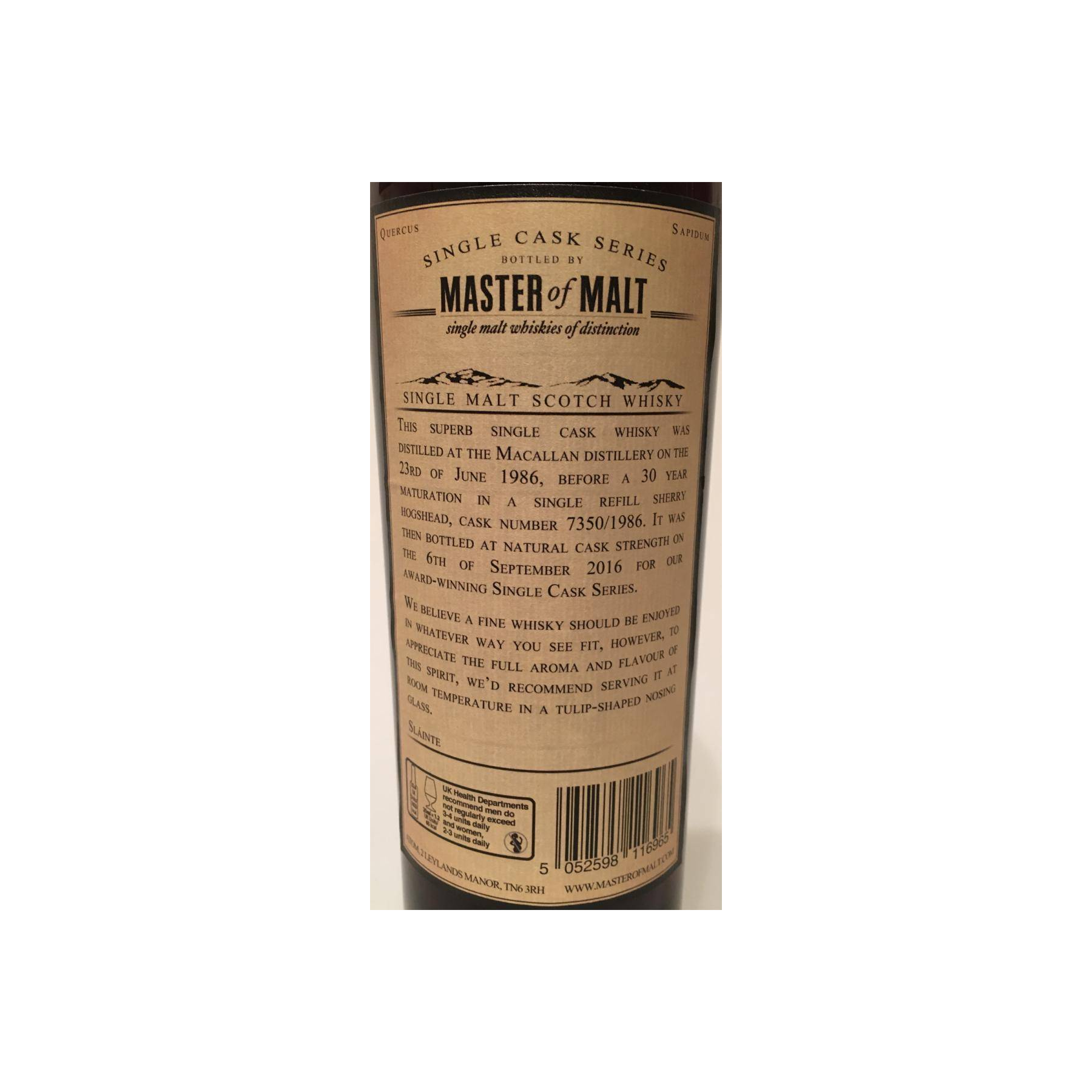 The Macallan Single Cask 1986 30 Years Single Malt Whisky 2