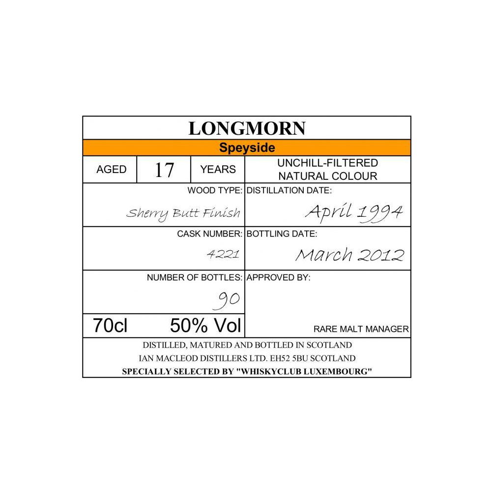 Longmorn 1994 17 Years Single Malt Whisky