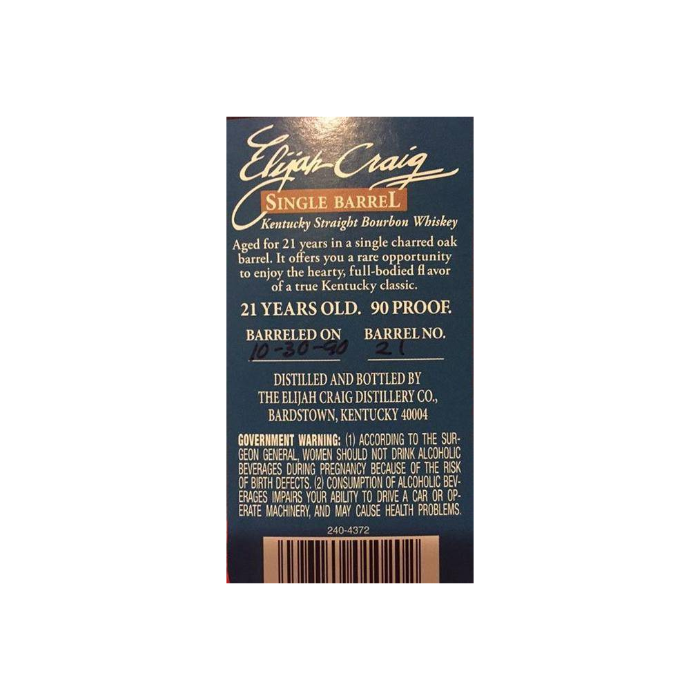 Elijah Craig Single Cask 1990 21 Years Bourbon Whisky
