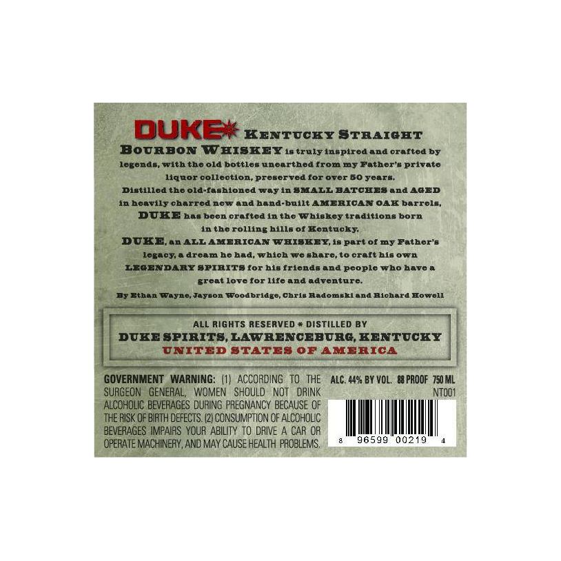 Duke Kentucky Straight Bourbon Whiskey 3